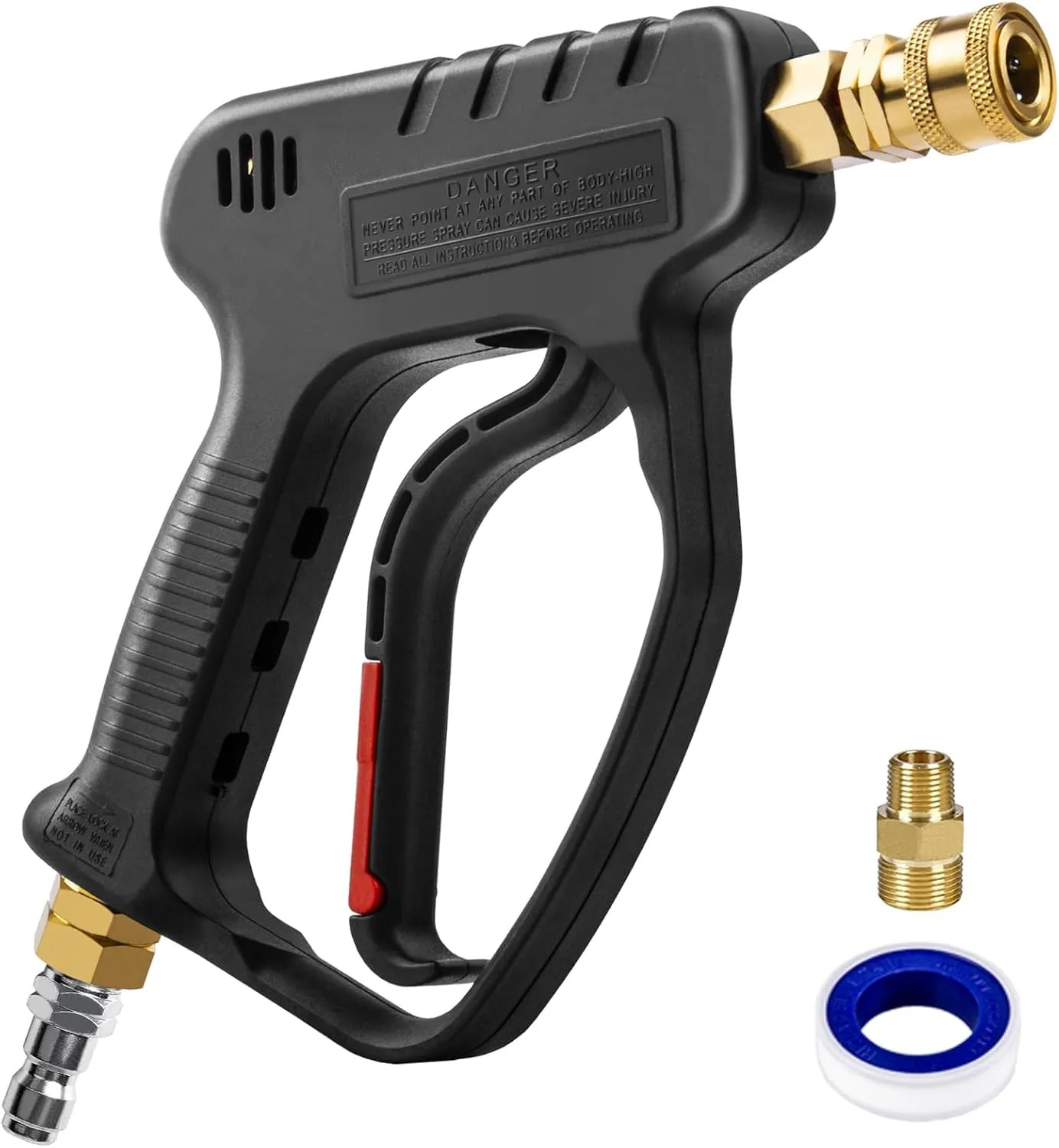 Short Pressure Washer Gun 4000 PSI 10.5 GPM With 3/8 Inch Quick Connect M22 A…