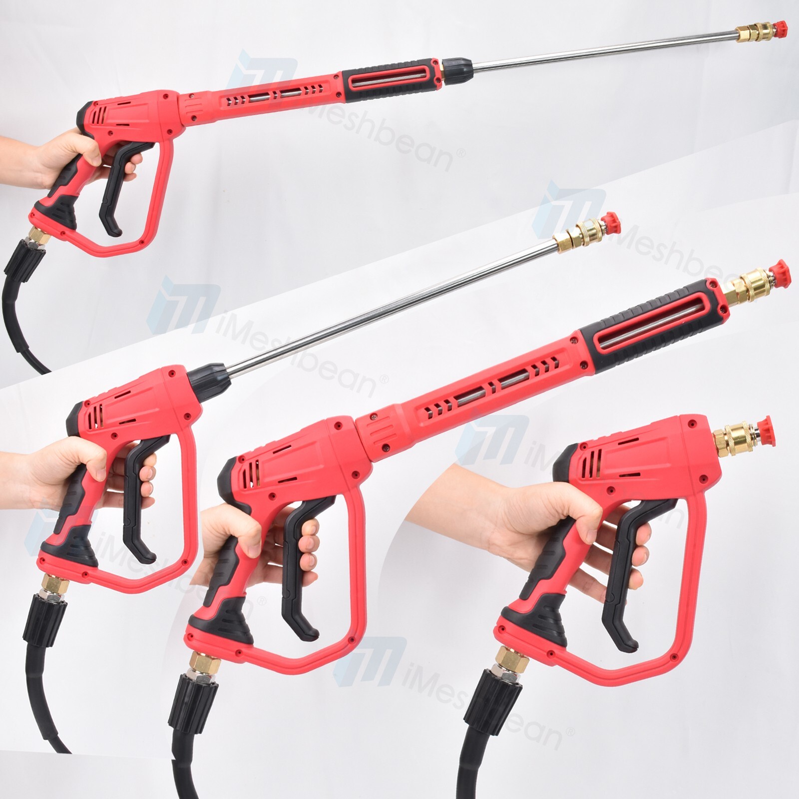 High Pressure 4350PSI Car Power Washer Gun Spray Wand Lance 5 Nozzles 3 Length