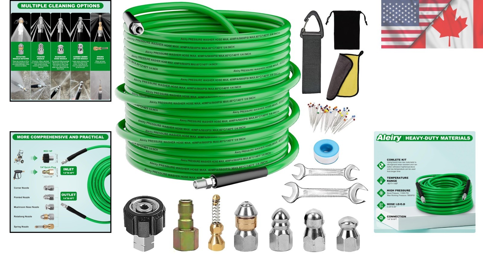 Versatile 100FT Sewer Jetter Kit – High Pressure Hose & Multi-Surface Cleaning