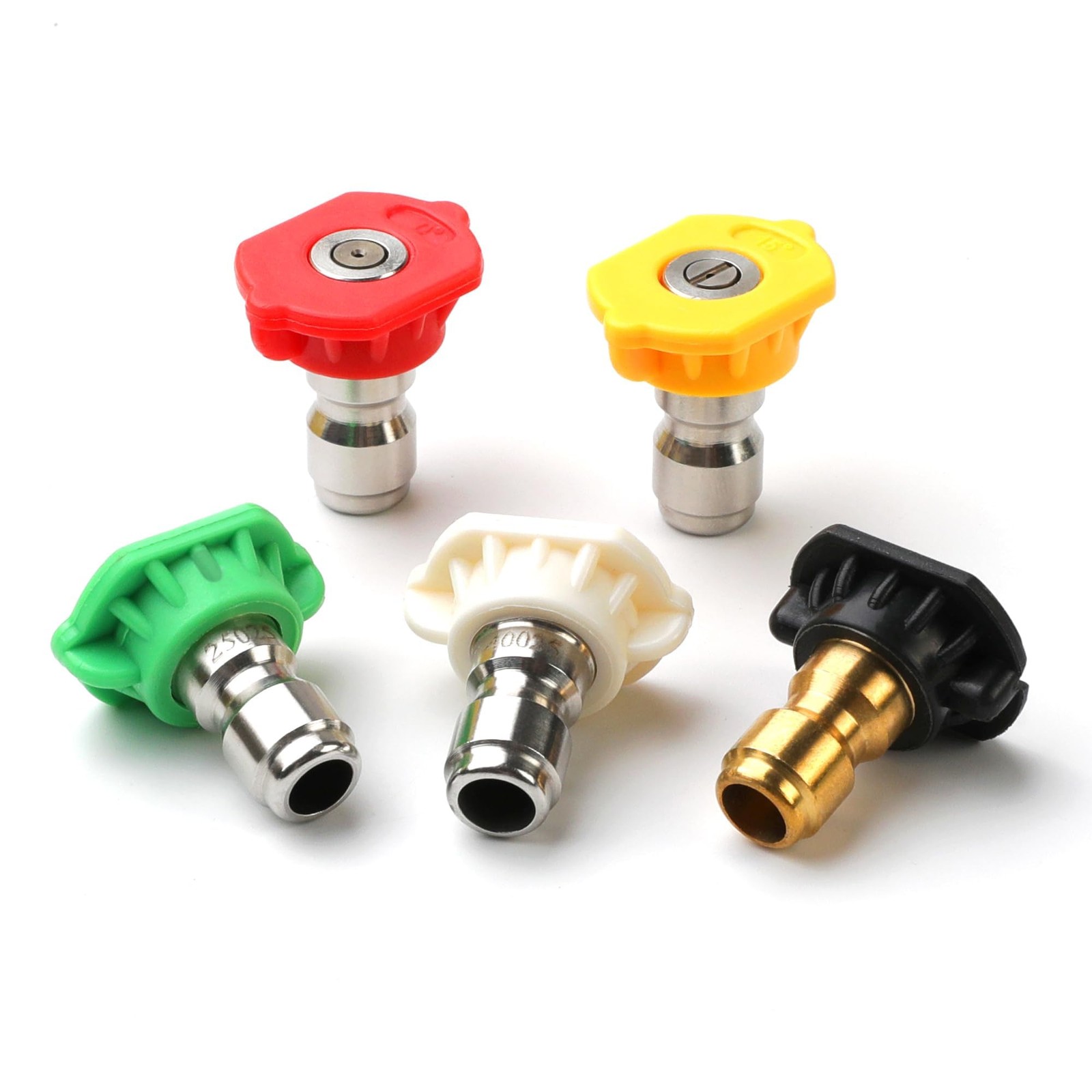 Pro Grade Pressure Washer Tips 5 Pack 4500 PSI Nozzle Set 1/4 Inch Quick Wand