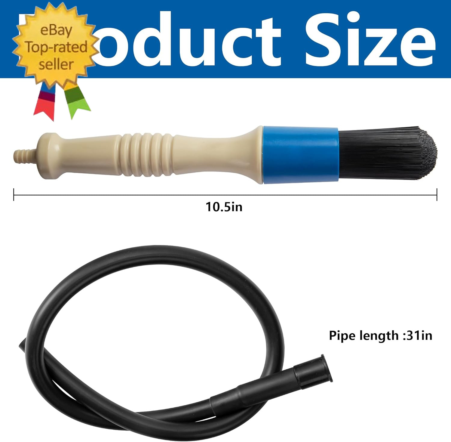 2 Pcs Parts Washer Brush with 31 Inch Hose- Wear Resistant Parts Cleaning Brush-