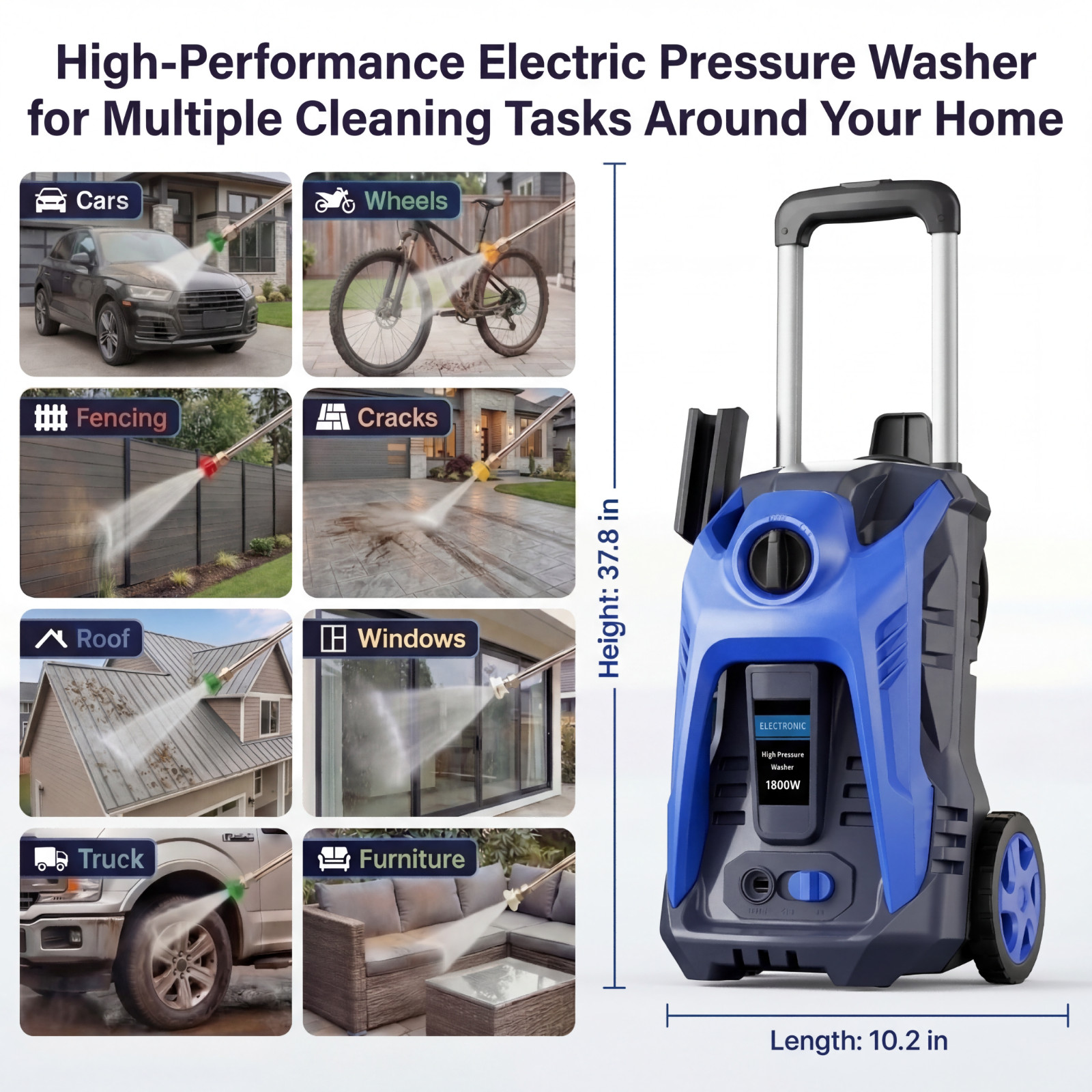 Electric Pressure Washer 4800 PSI 3.6 GPM Pressure Washer