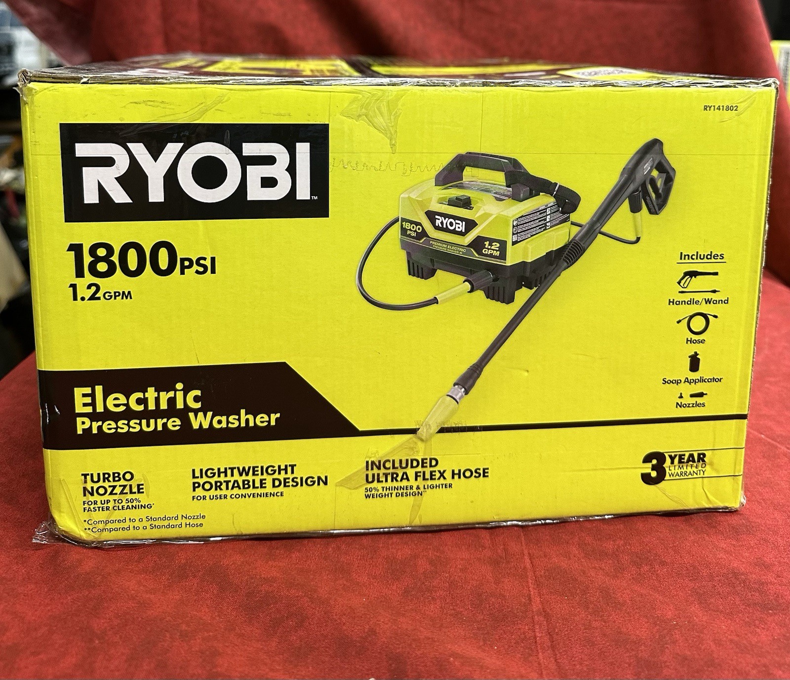 💥NEW SEALED💥RYOBI RY141802 1800PSI 1.2GPM COLD WATER ELECTRIC PRESSURE WASHER!
