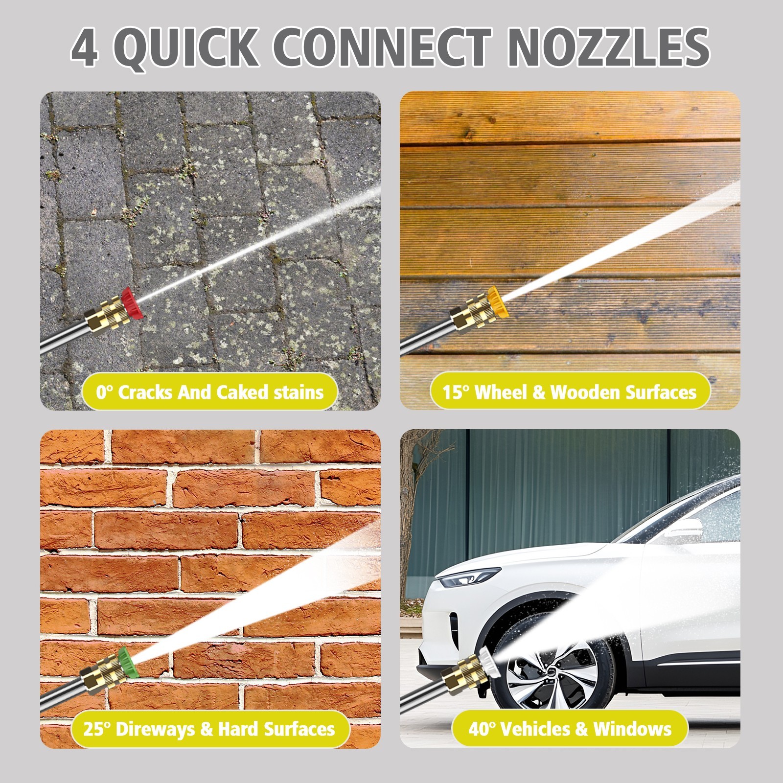 Pressure Washer 4200PSI 2.5GPM, Foam Cannon, Stainless Steel Lance, for Car