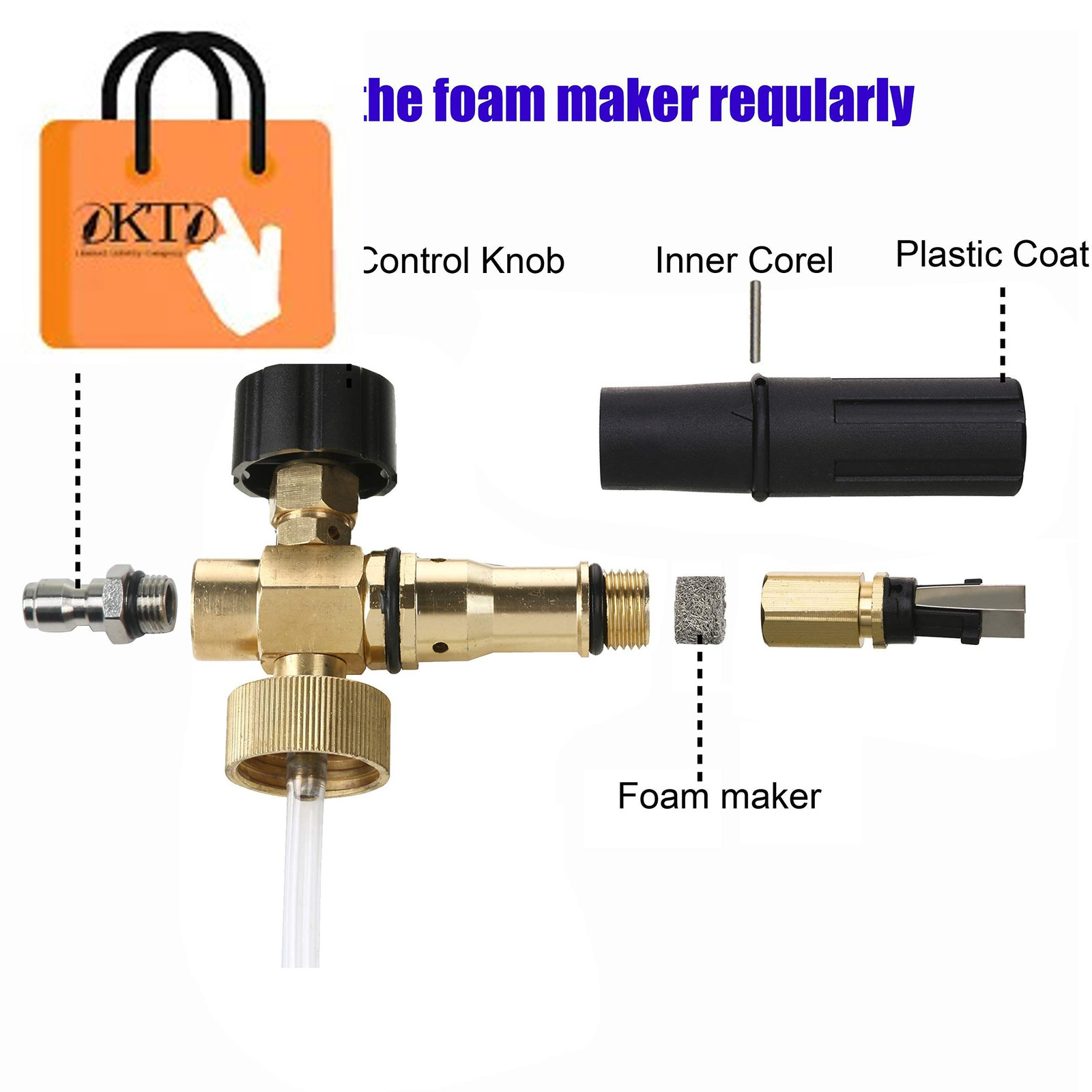 Foam Cannon with 1/4 Inch Quick 1/4” Connect, White