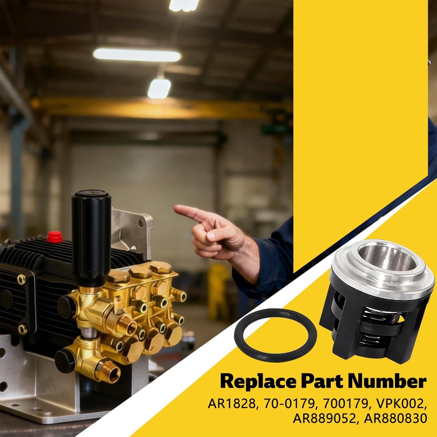 6 Pack Water Pressure Washer Check Valve Kit with O-Rings for 18mm Pumps, Replac