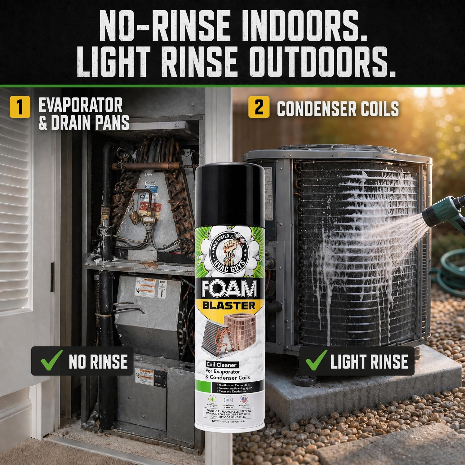 Foam Blaster AC Coil Cleaner Foam Spray | HVAC Coil Cleaner for AC Unit | Profes