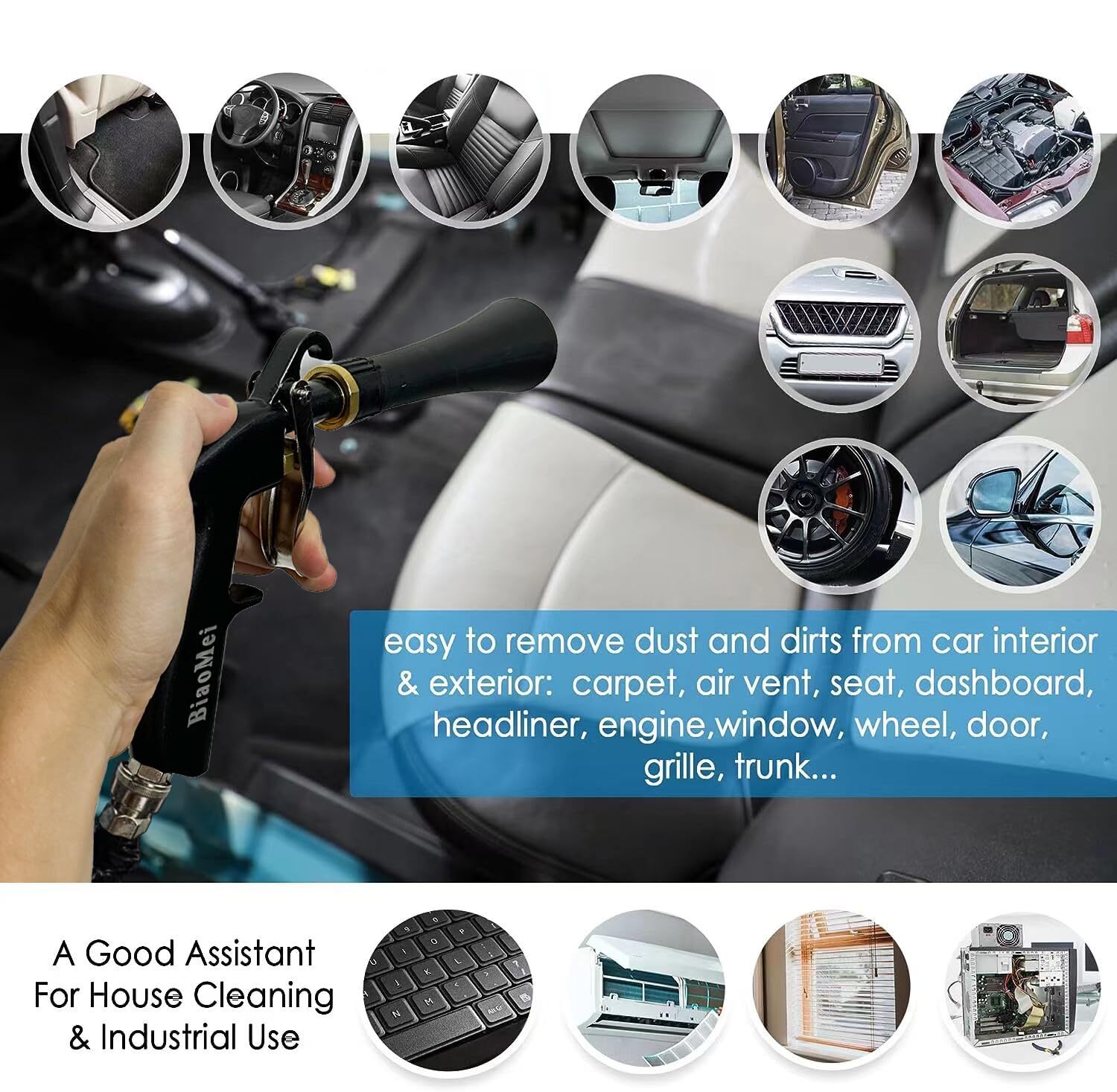 High Pressure Car Interior Cleaning Gun Automobile Detailing Cleaning Car Detail