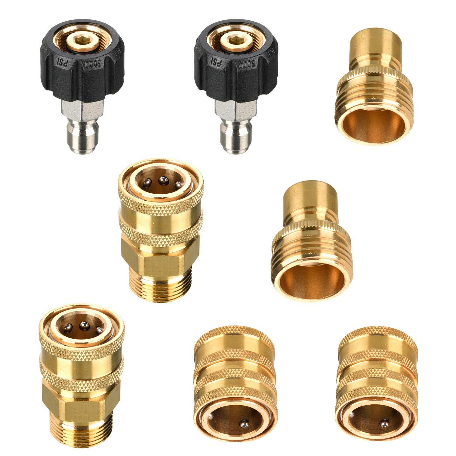 Kit De Adaptadores Para Lavadora A Presion M22 A 3/8 Pulgada 8 Unidades