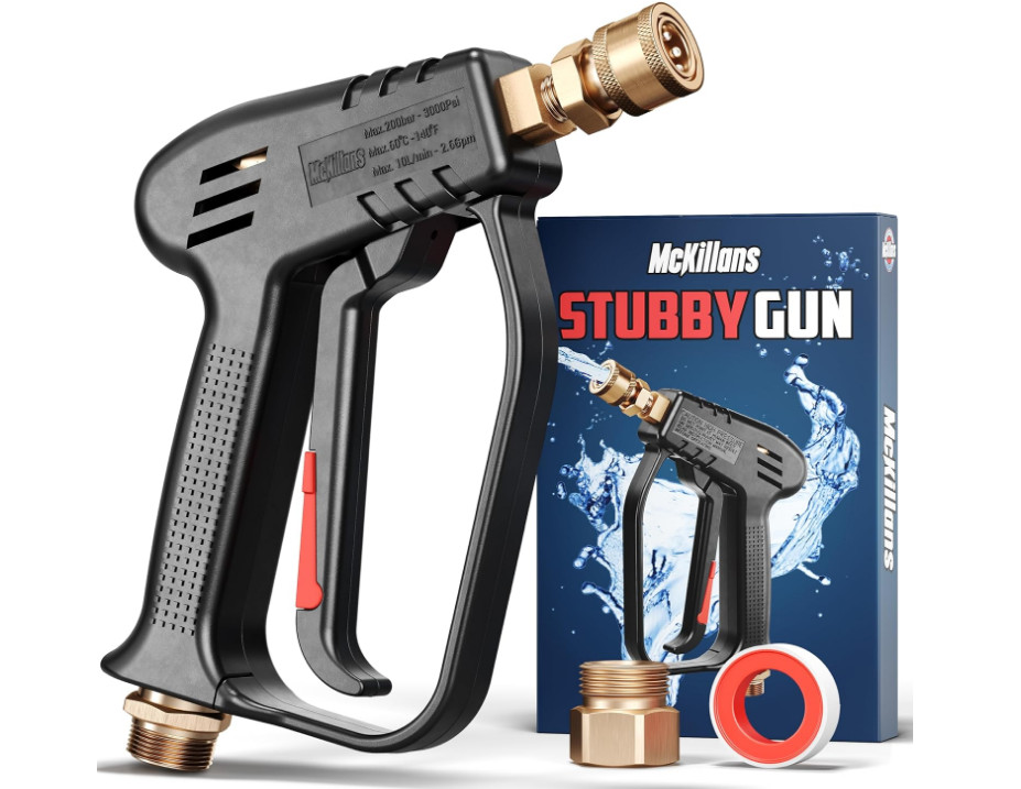 McKillans Short Pressure Washer Gun with Replacement M22 Inlet with 1/4” Quick