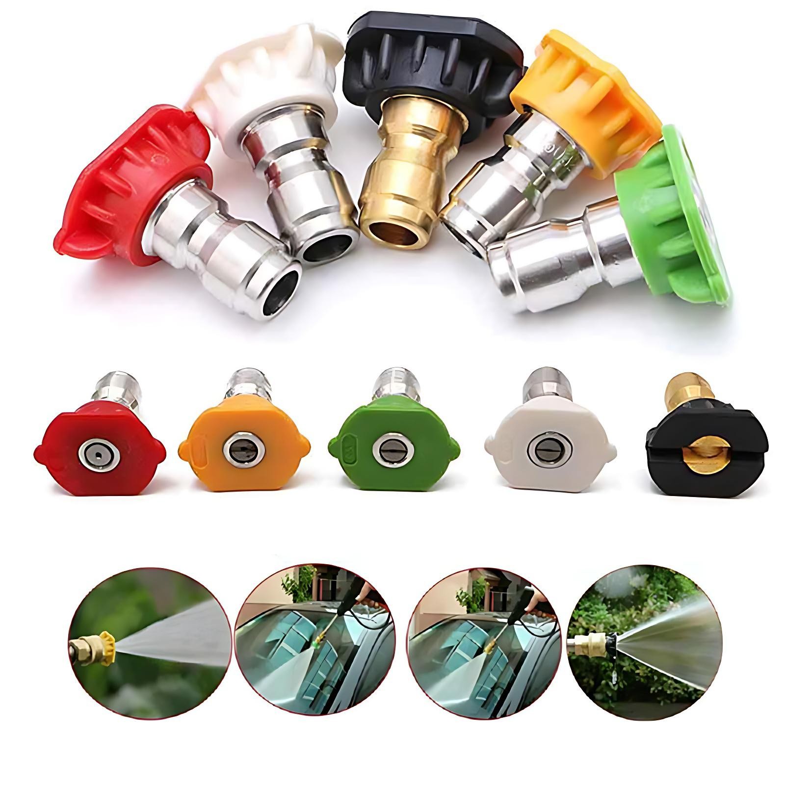 0° – 40° High Pressure Washer Spray Nozzles Quick Connect Tip For Washer Gun New