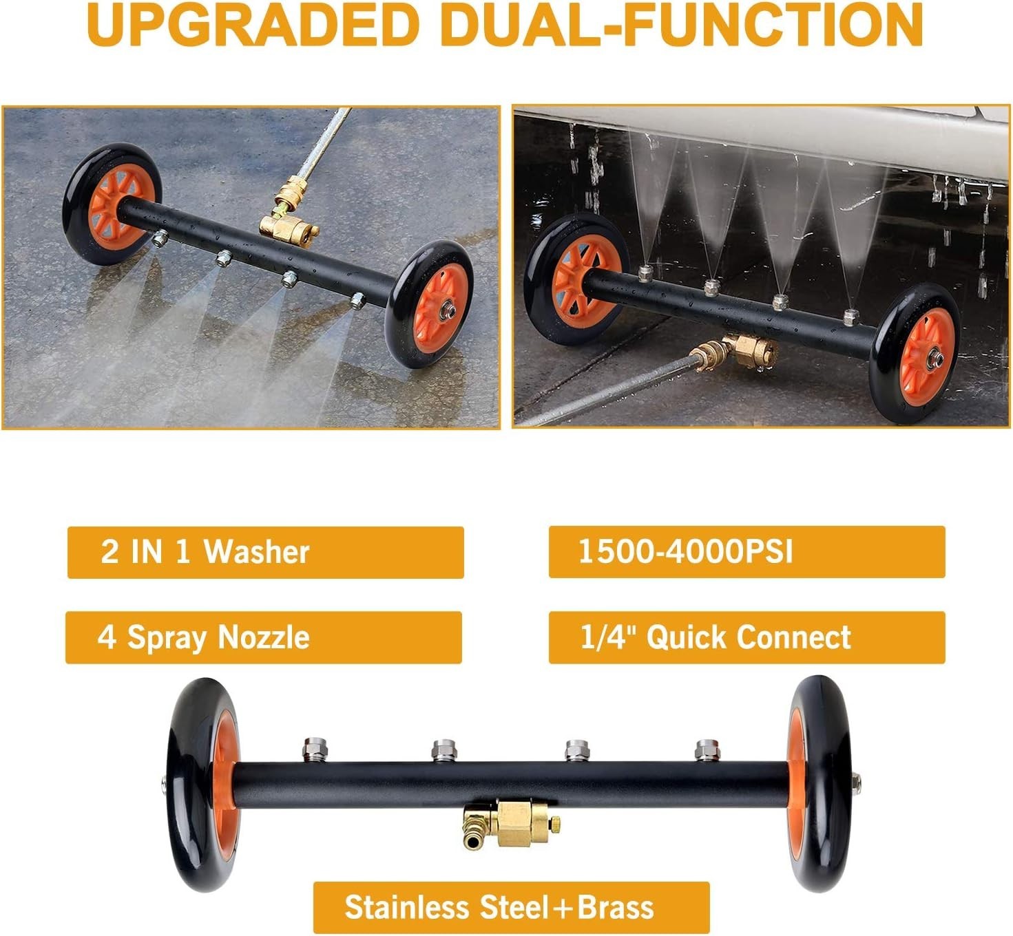 Cleaning Made Simple: 2-in-1 High-Pressure Undercarriage Washer with Accessories