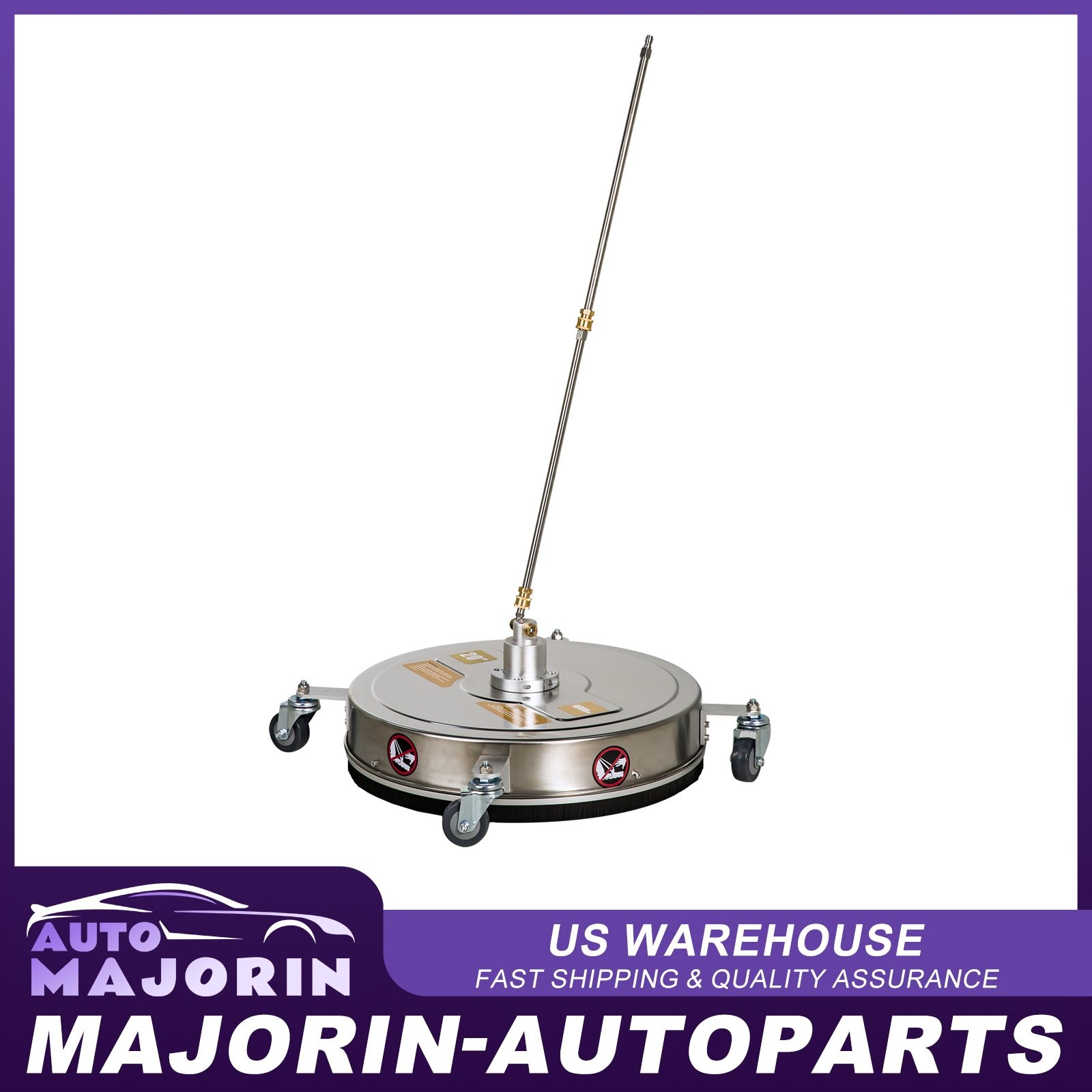 20″ Pressure Washer Surface Cleaner 4000 PSI w/2 Extension Wands + Wheels
