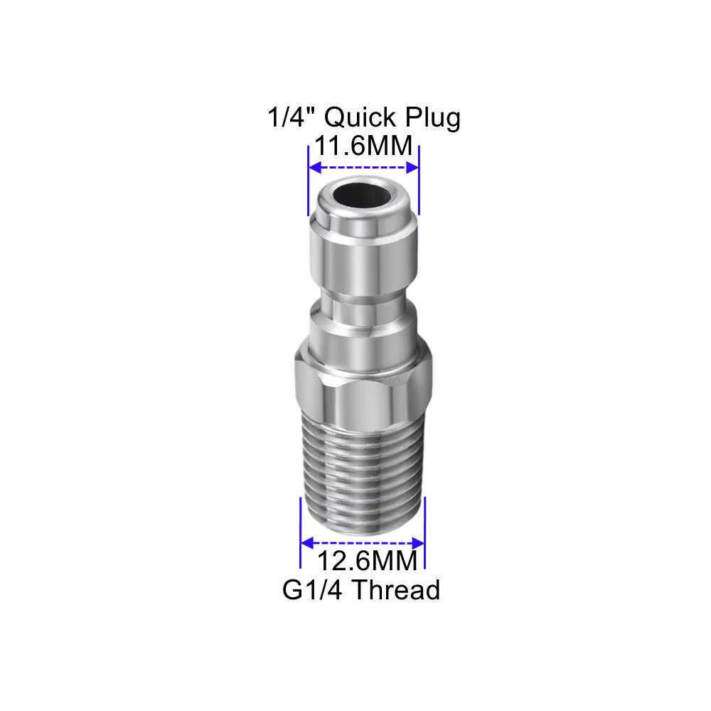 High Pressure Washer Nozzle 1/4″ Quick Plug Connector Coupler with G1/4 Male Fem