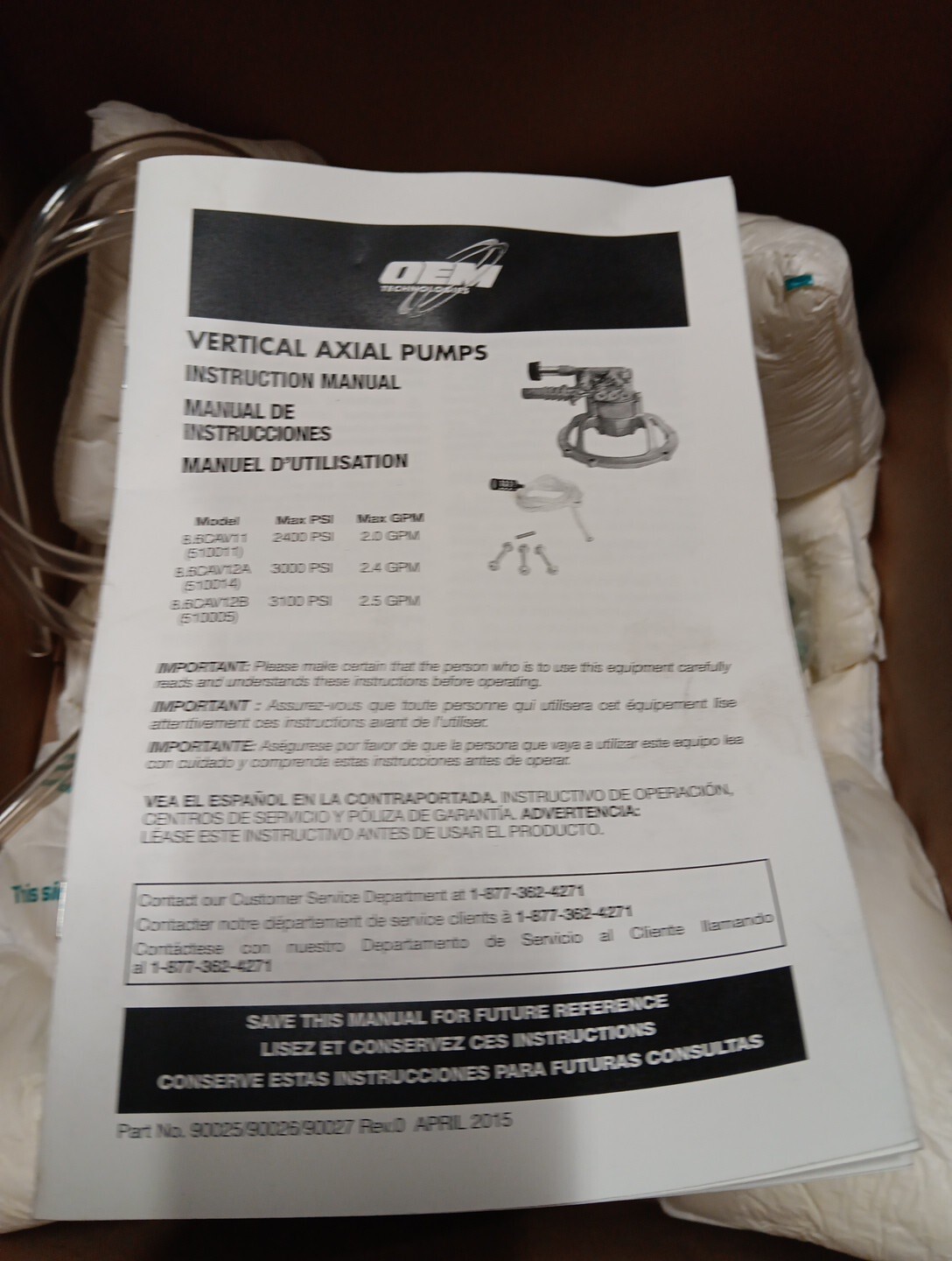 Oem Technologies 90025 Vertical Axial Cam Replacement Pressure Washer Pump Kit 2