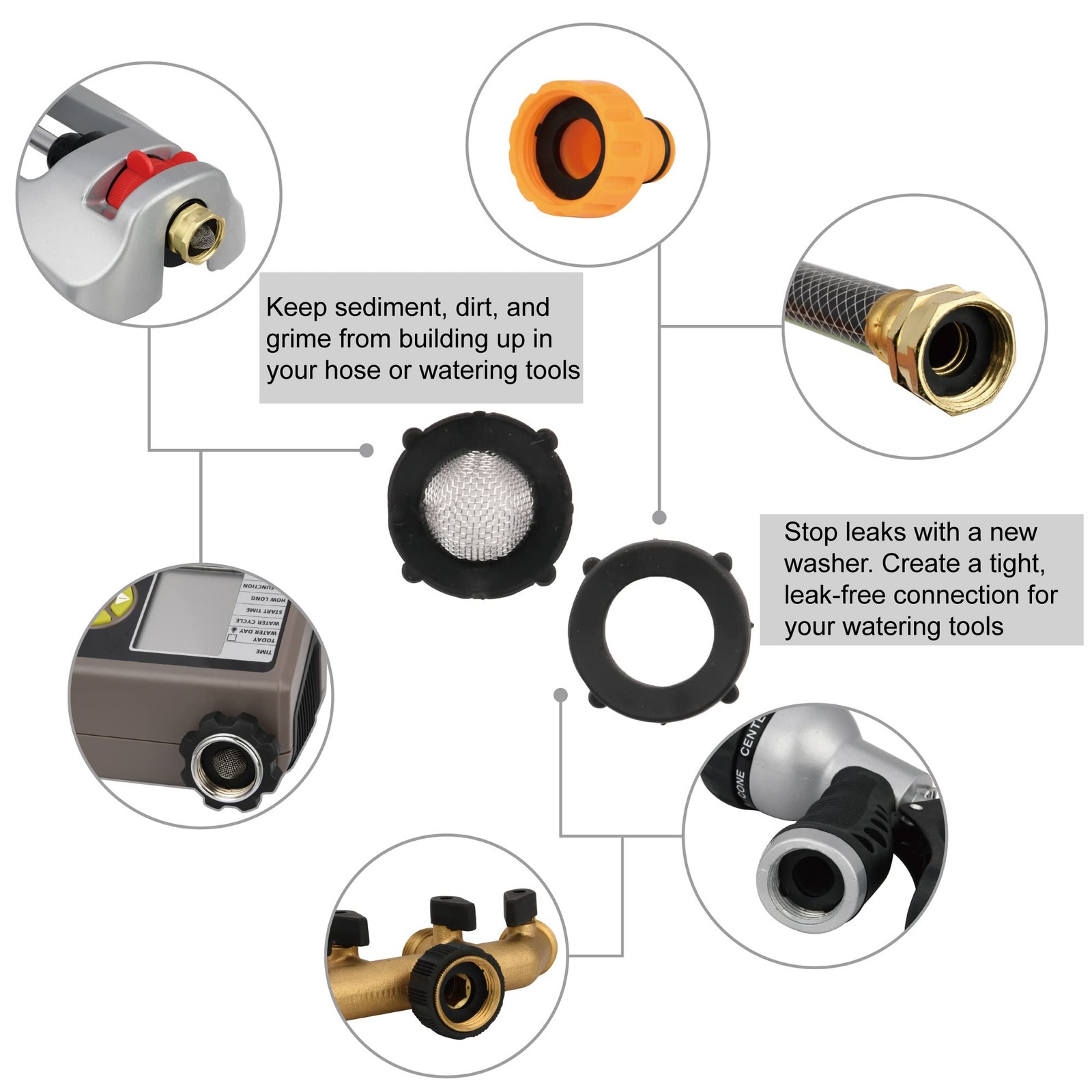 92500 Hose Filter and Washer Kit, Stainless Steel and Variety, 36 Pcs, Secure…