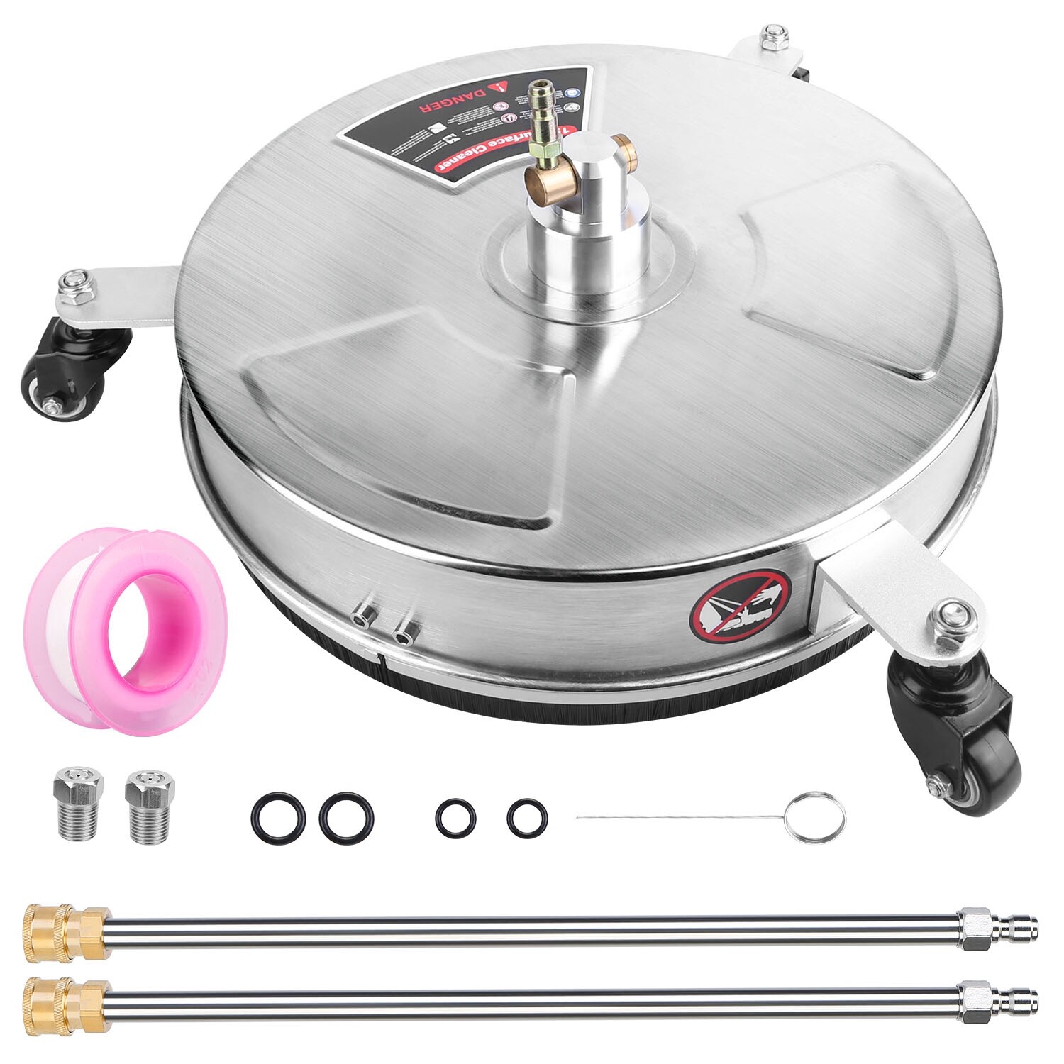 15″ Pressure Washer Surface Cleaner Commercial Stainless Steel 1/4″Quick Connect
