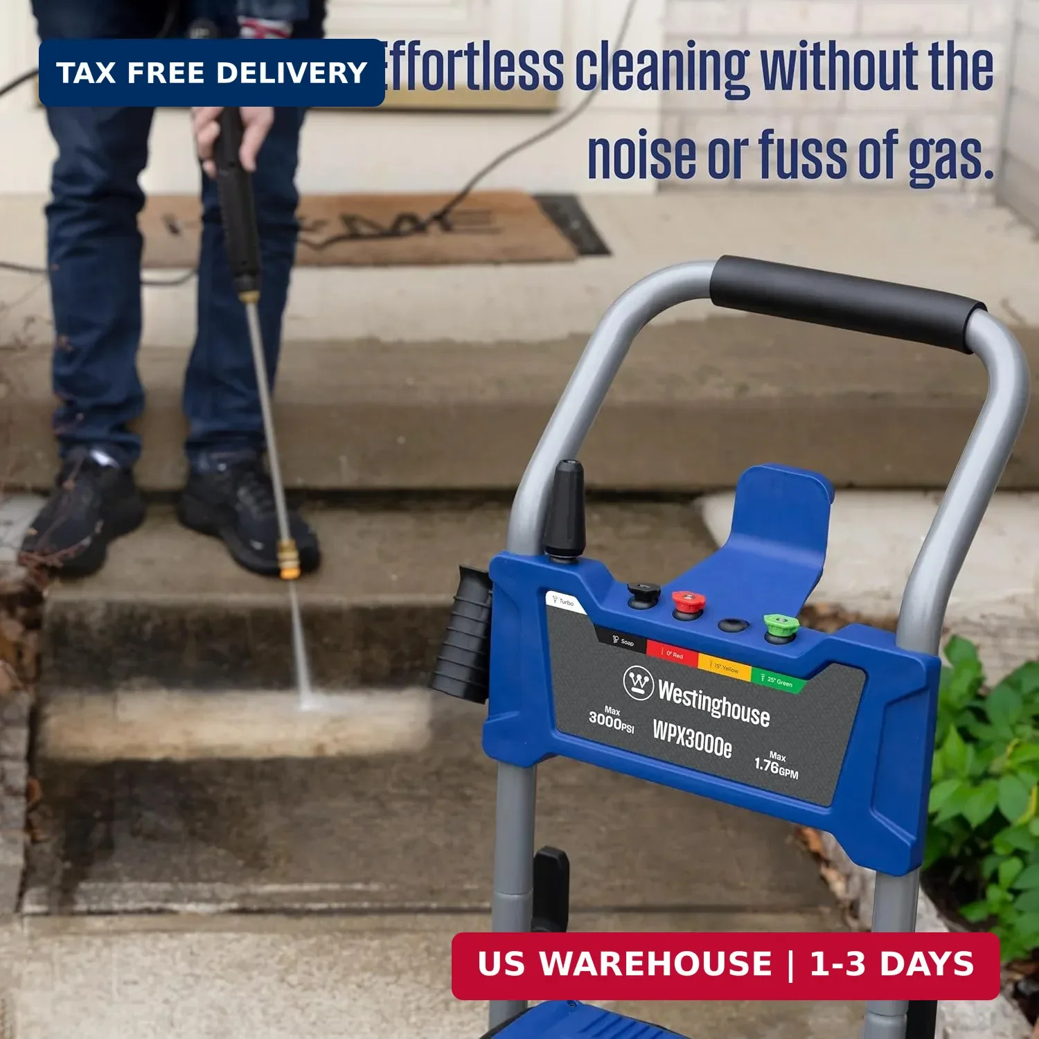 Westinghouse WPX3000e Electric Pressure Washer, 3000 Max PSI and 1.76 Max GPM, I