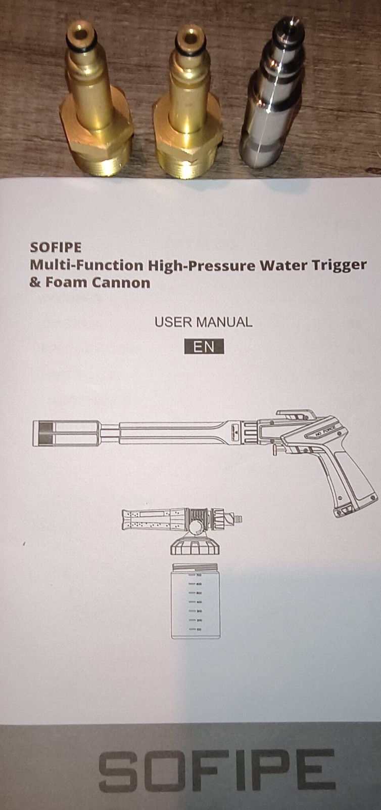 5-in-1 Pressure Washer Gun Foam Cannon Shotgun Style Adjustable Nozzle Kit