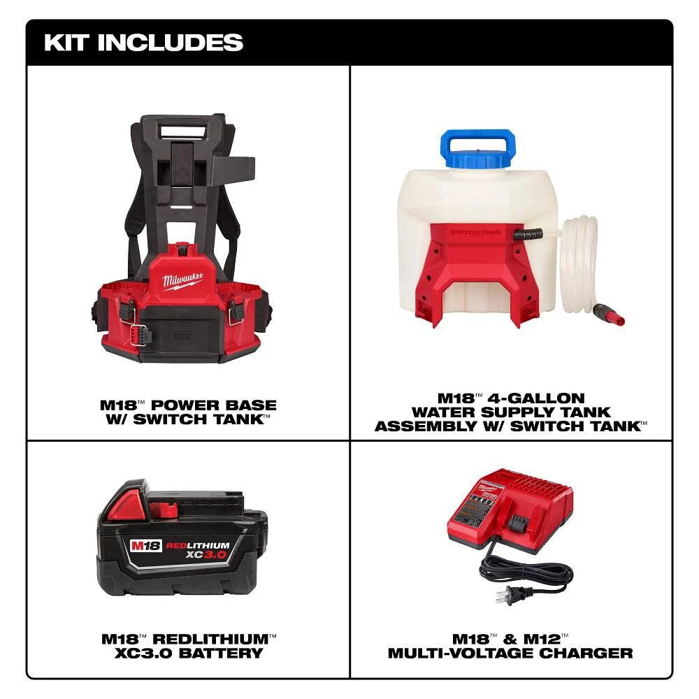 Milwaukee M18 4-Gallon Water Supply Kit With Switch Tank