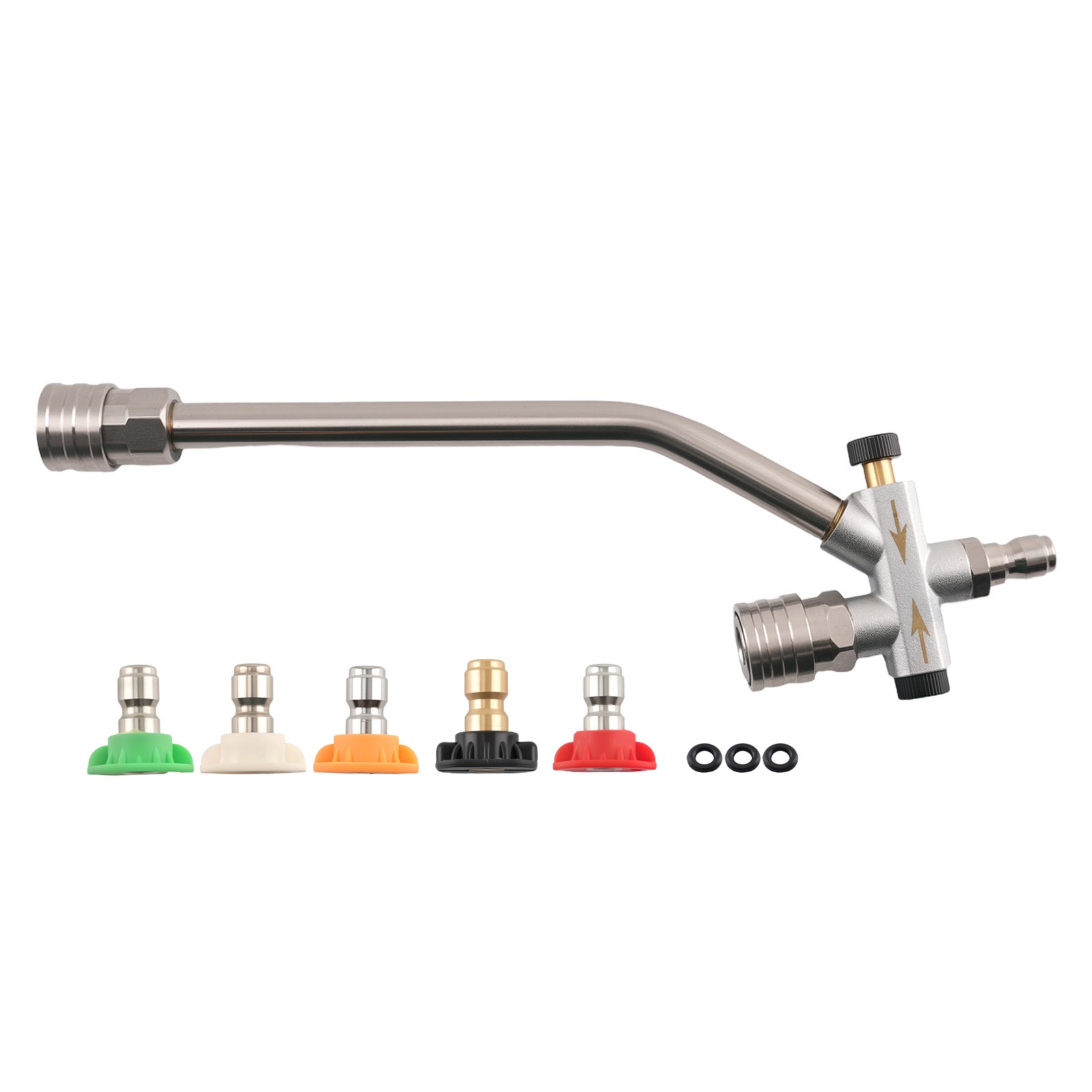 Pressure Washer Foam Lance Dual Use w/ 5 Spray Nozzles 4000 PSI 1/4″ Stainless