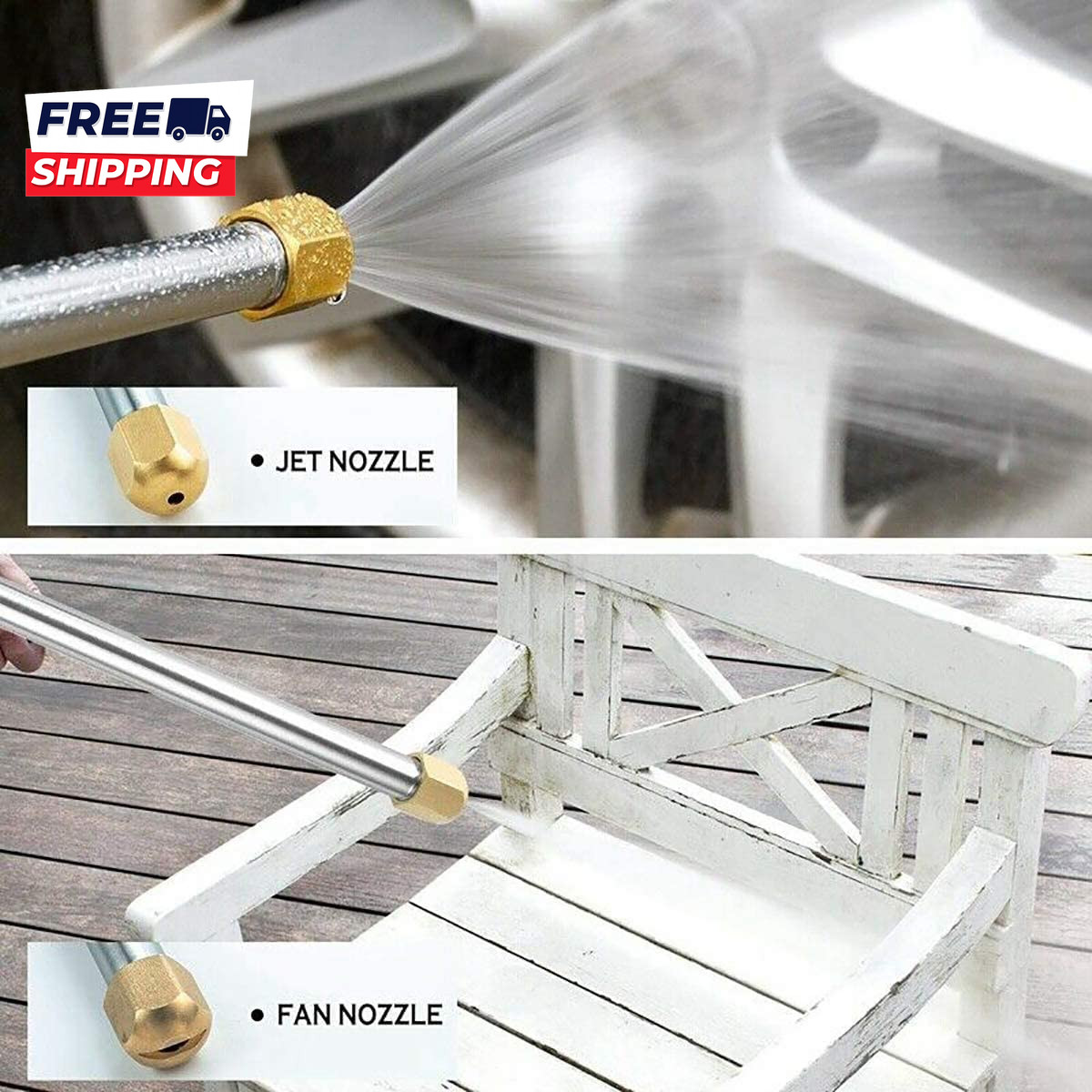 High Pressure Power Washer Attachment Wand Hydro Jet Water Hose Nozzle