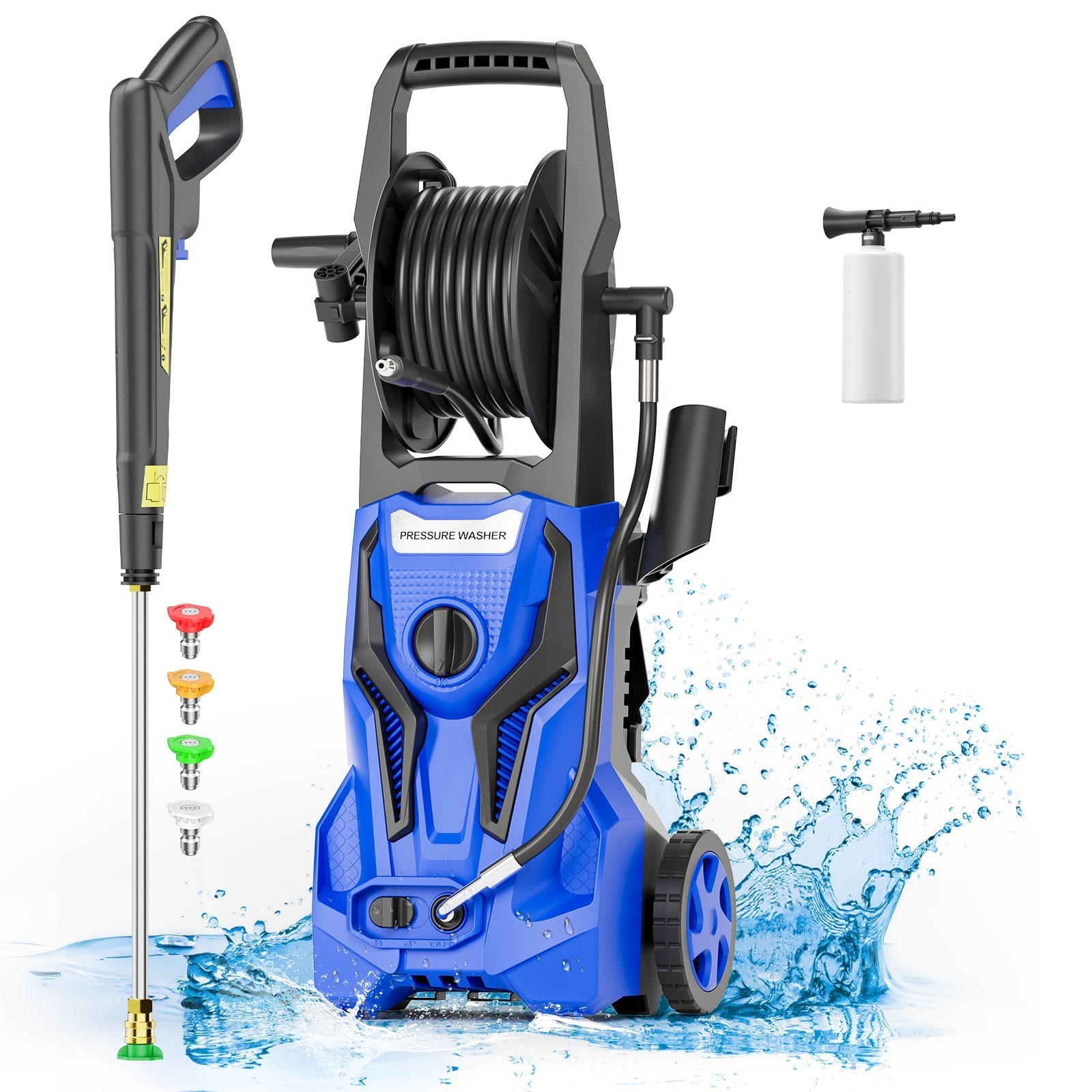 Pressure Washer 4200PSI 2.5GPM, Retractable Hose Reel, Soap Tank, for Car
