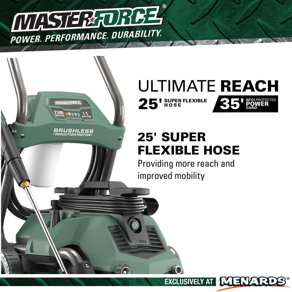 2300 PSI 1.5 GPM 13 Amp Corded Electric Pressure Washer 4 Spray Turbo Nozzle