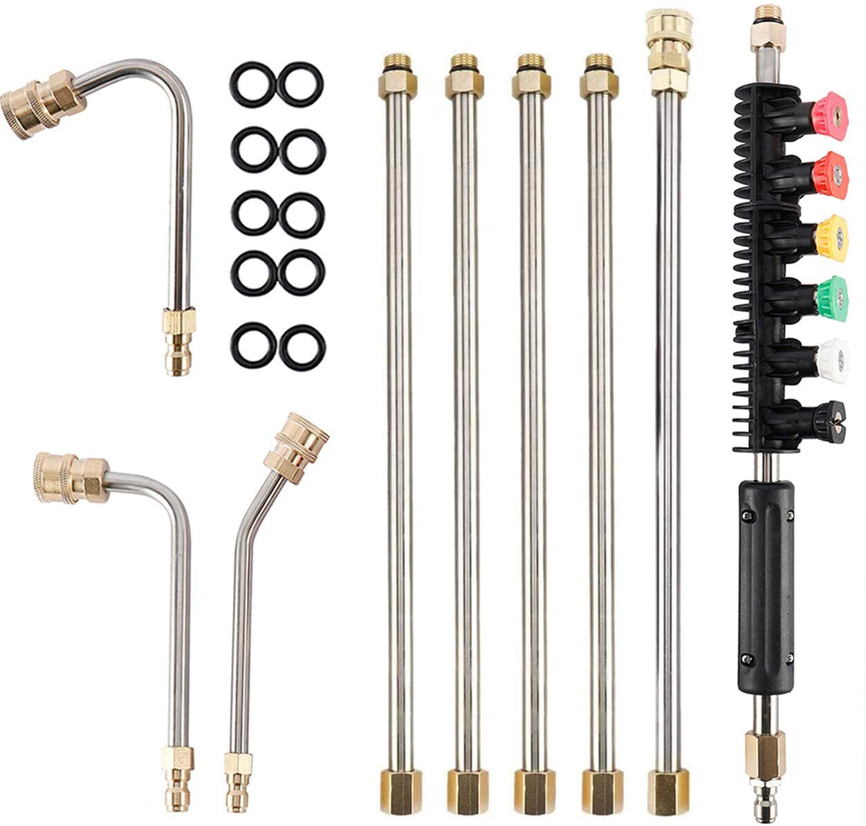 Pressure Washer Extension Wand Lance 6 Spray Nozzle Tip 30° 90° 120° Rod 4000PSI