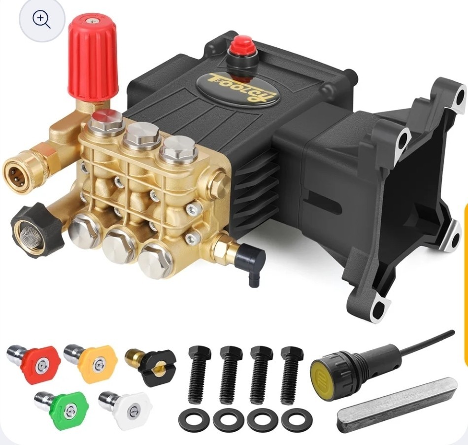 TOOLCY Pressure Washer Pump 3600-4400 PSI, 1″ Shaft Horizontal Plunger 4.2 GPM
