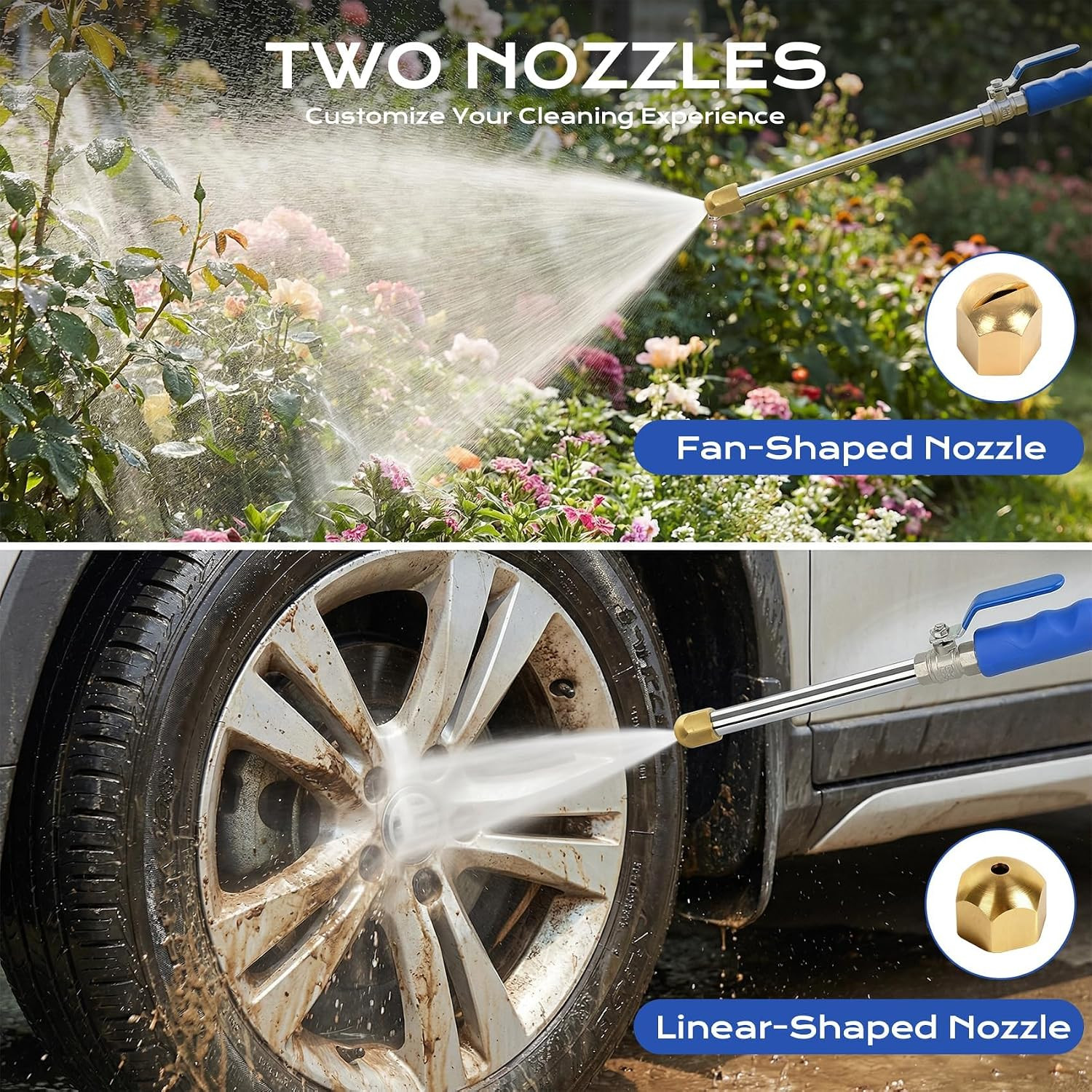 2026 New Jet Nozzle High Pressure Hose Nozzle, 2-1 High Pressure Power Washer Wa