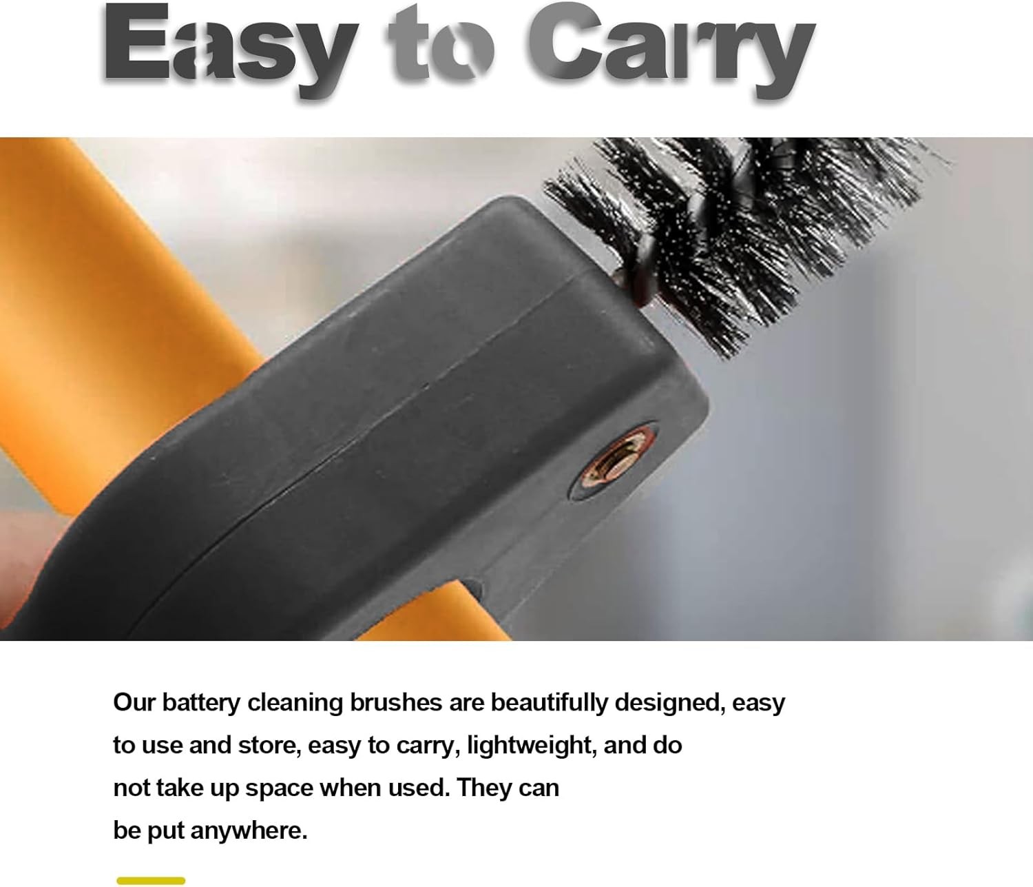 4 in 1 Car Battery Cleaning Brush,Anti-Corrosion Black