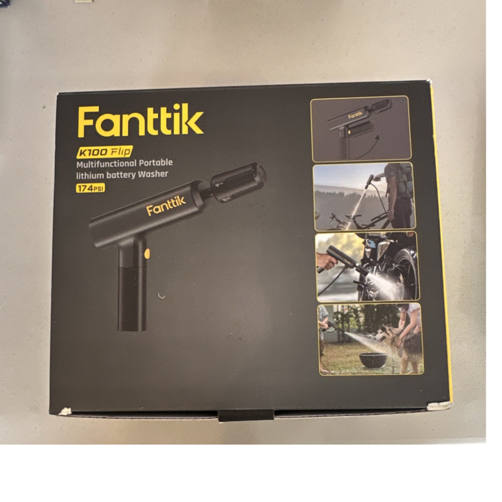 Fanttik K100 Flip Wireless Battery Pressure Washer 174 PSI 5 in 1 Nozzle