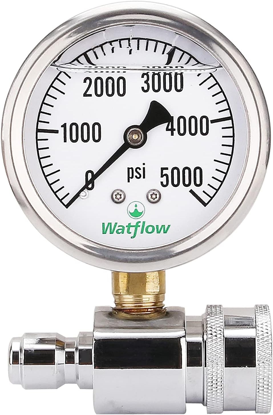 2-1/2″ Pressure Washer Pressure Gauge Kit, 3/8 Inch Quick Connect, 0-5000 PSI, L