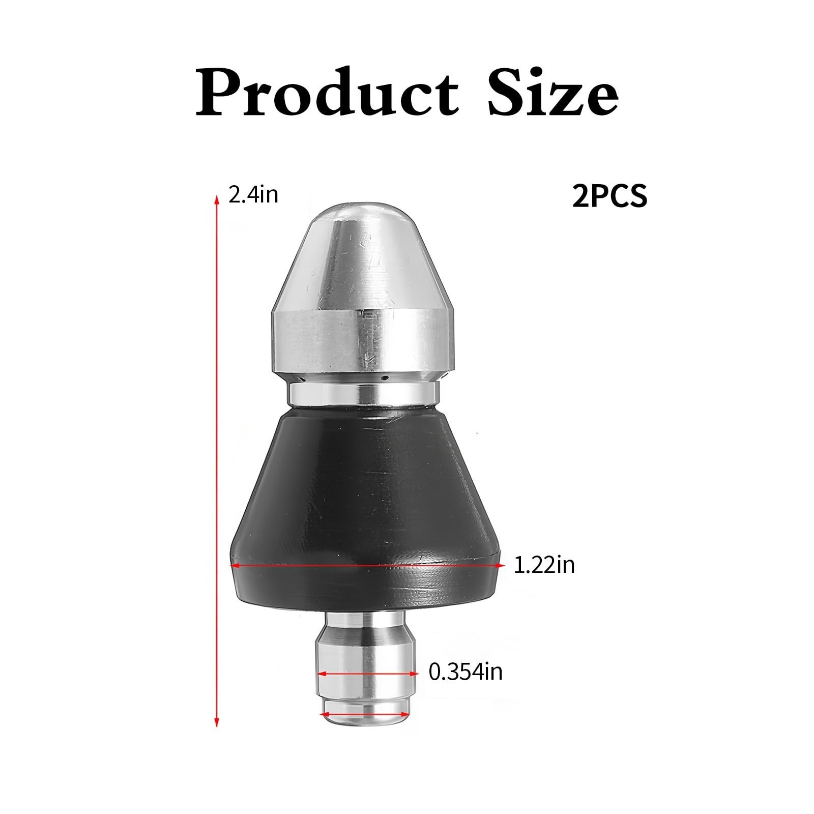 High-Pressure Sewer Jetter Nozzle Kit, 1/4″ Quick Connect Drain Cleaning Tool, U