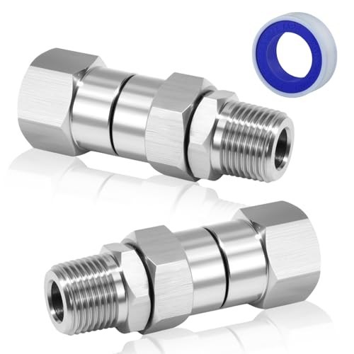 Stainless Steel 360 Deg Swivel Fitting for Pressure Washer Hose Up to 4000 PSI