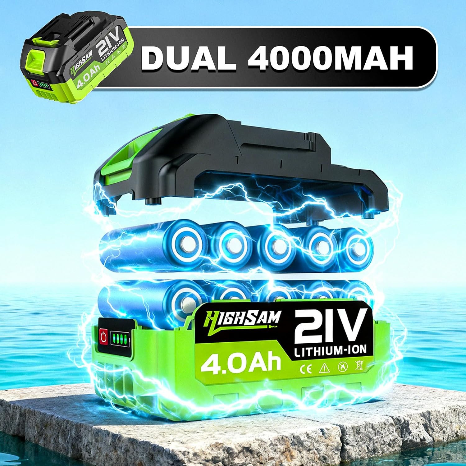 Cordless Car Washer with 2 Batteries, 6 Nozzles & 16.4FT Hose – Portable Tool