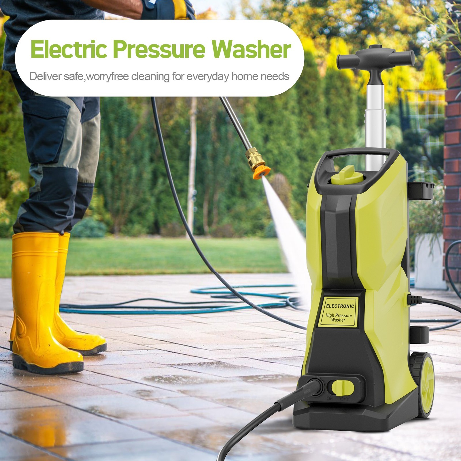 Pressure Washer 4200PSI 3.1GPM, Steel Lance, 500ML Foam Cannon, for Driveway