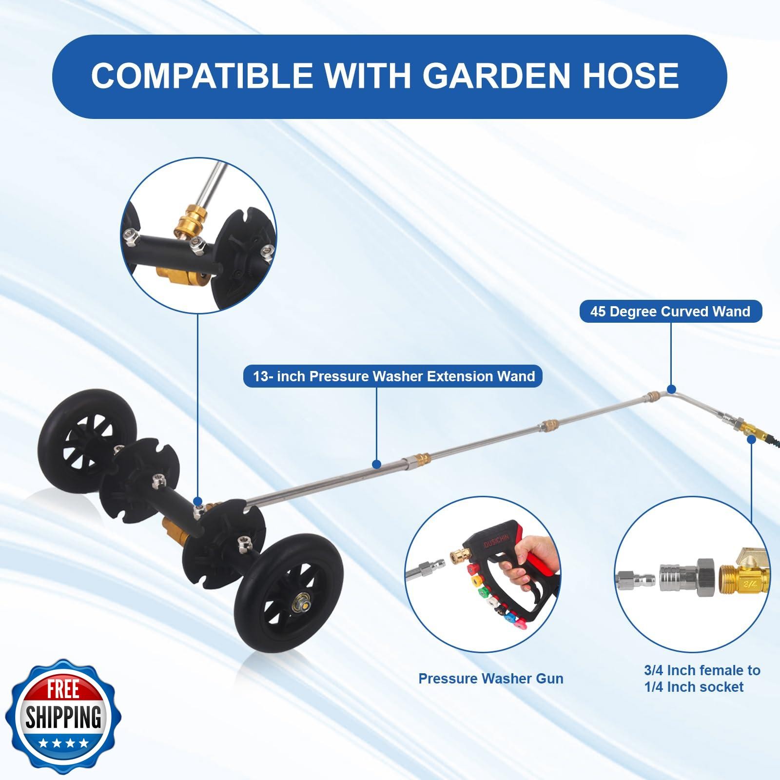 DUSICHIN Undercarriage Cleaner Water Broom Pressure Washer Attach