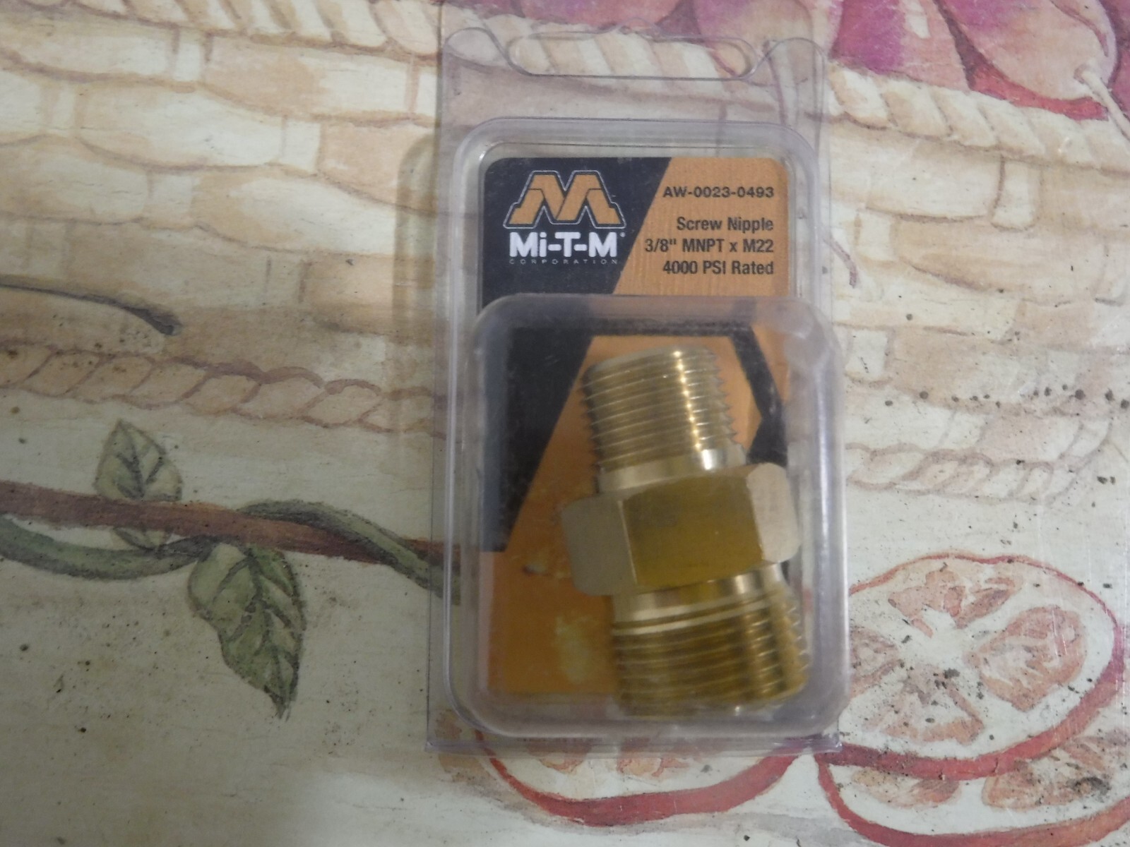 Mi-T-M® AW-0023-0493 Pressure Washer Screw Nipple, 3/8″ MNPT x M22
