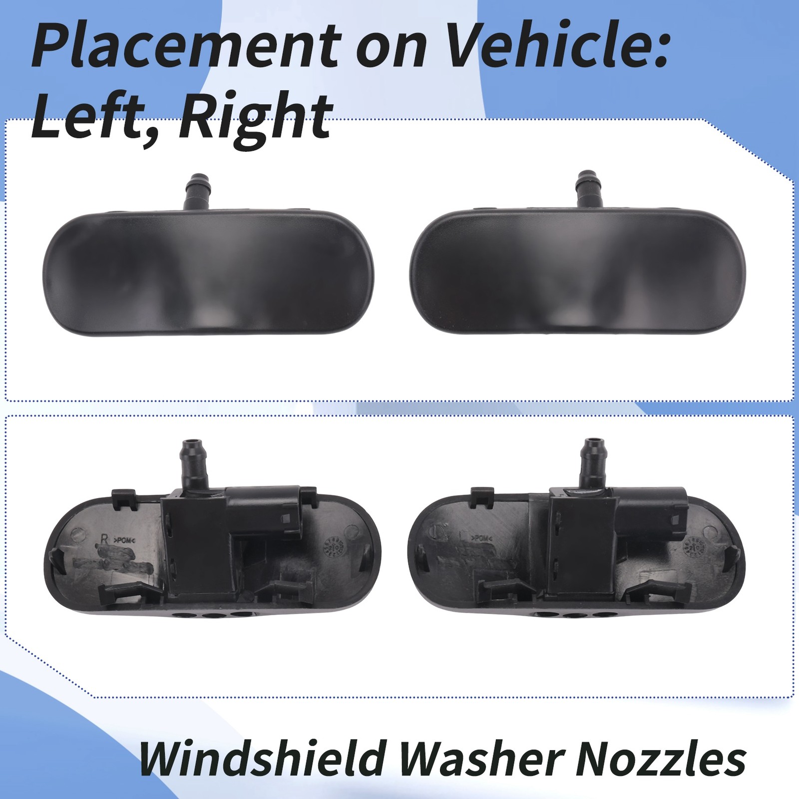 L&R Windshield Windscreen Washer Nozzle 8J0955987G / 8J0955988G for9817