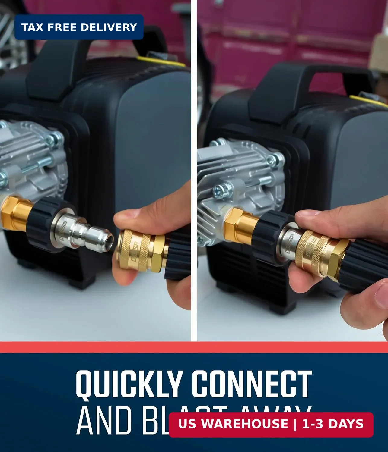 McKillans® Pressure Washer Quick Connect Kit, M22-14mm to 3/8″ Male Female Quick