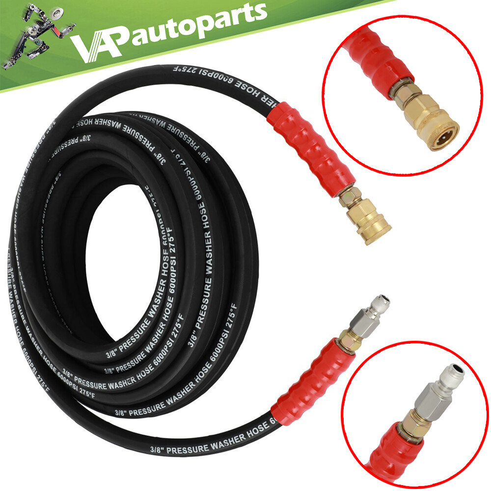 Hot Water Pressure Washer Hose 3/8″ x 50ft 6000 PSI Non-Marking R2 Rating Black
