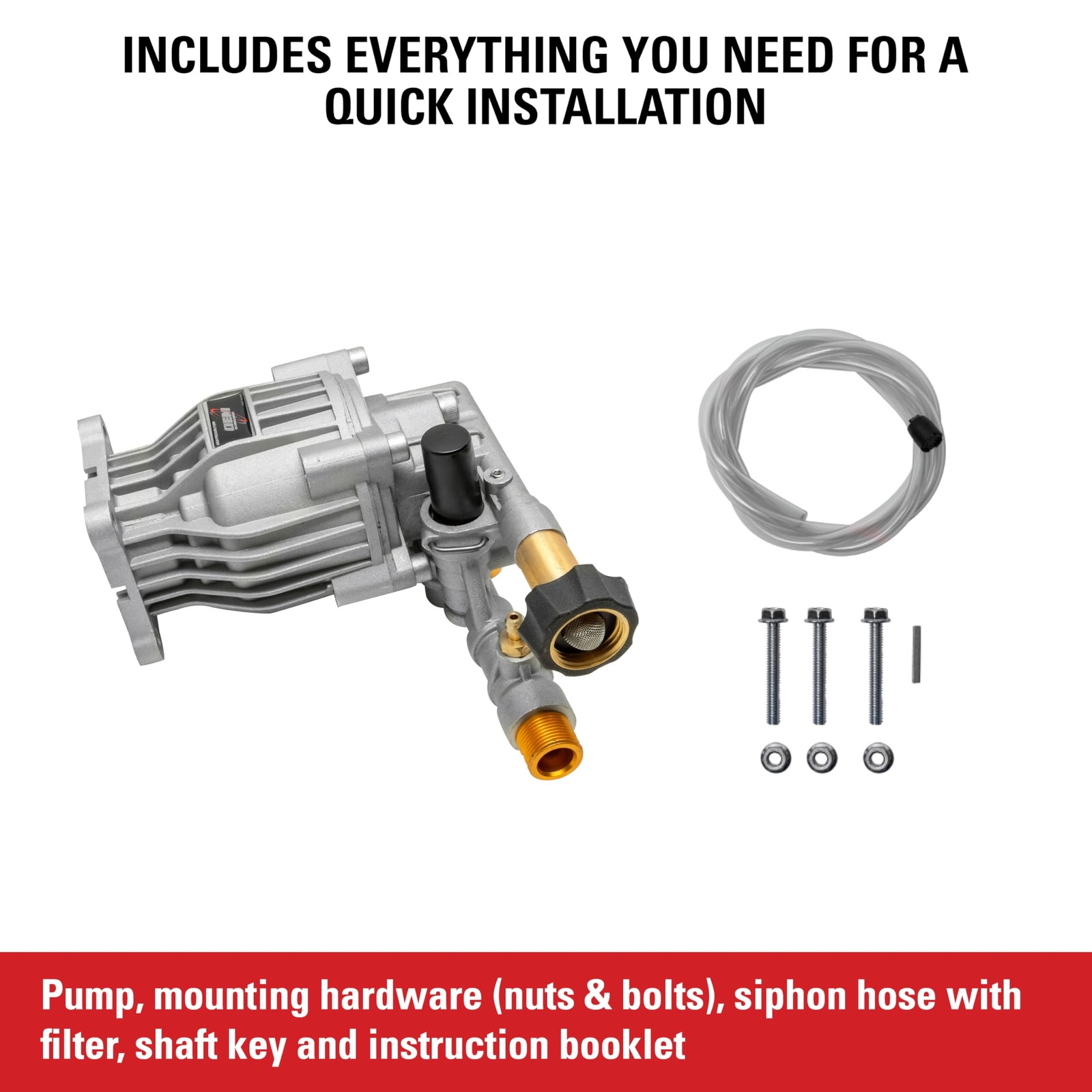 OEM Technologies 3300 PSI 2.4 GPM Horizontal Pressure Washer Pump Kit 90028