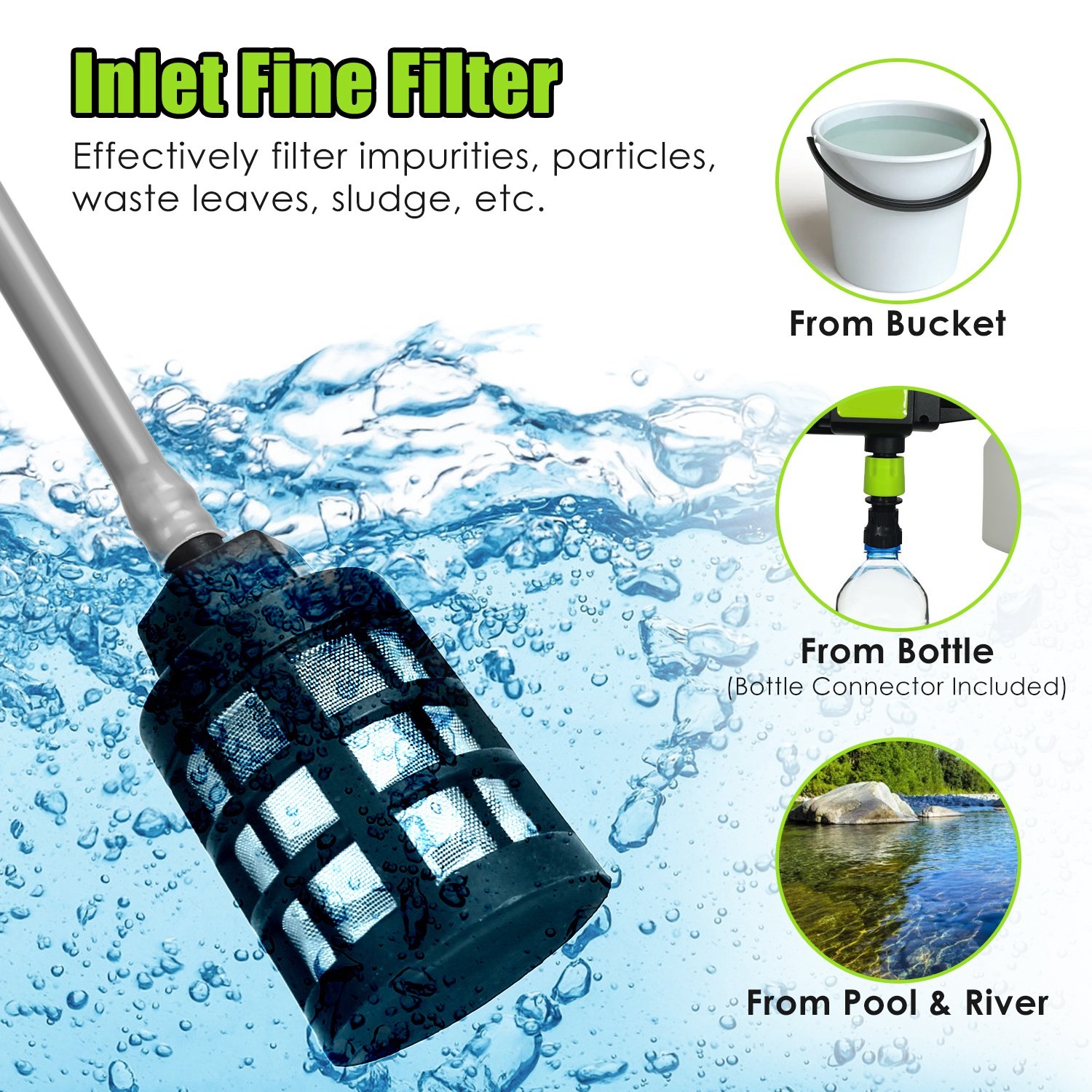 High Pressure Water Sprayer 435PSI Power Car Washer Cleaner with 6-in-1 Nozzle