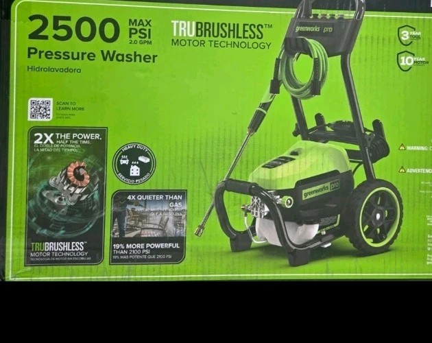 Greenworks 2500-PSI 2-GPM Cold Water Electric Pressure washer with 5 Spray Tips