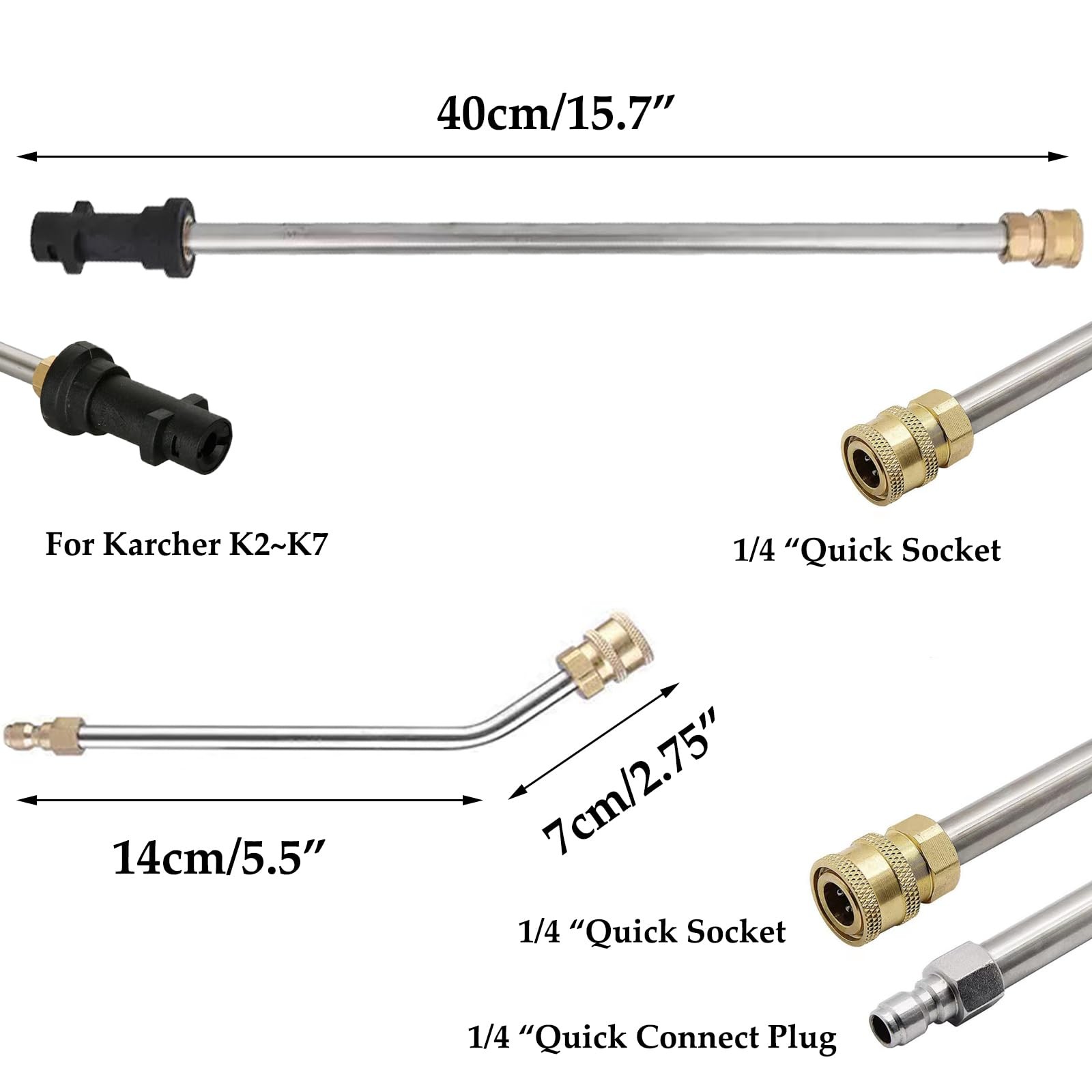 2pcs Pressure Washer Extension Wand for Karcher K2 K3 K4 K5 K6 K7, Extension …