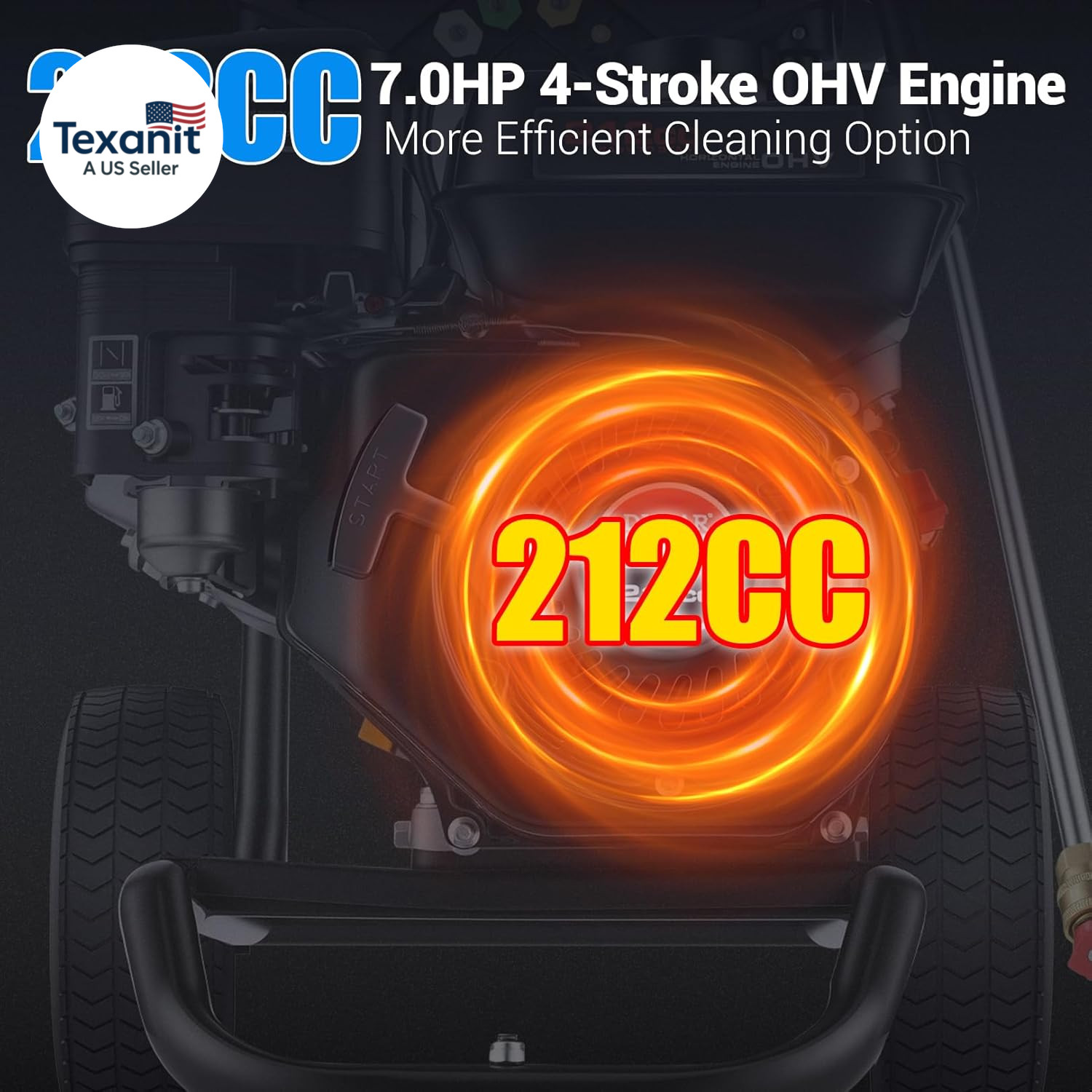 Gas Powered Pressure Washer 4200 PSI Gas Power Washer 4.0 GPM 212CC Commercial H