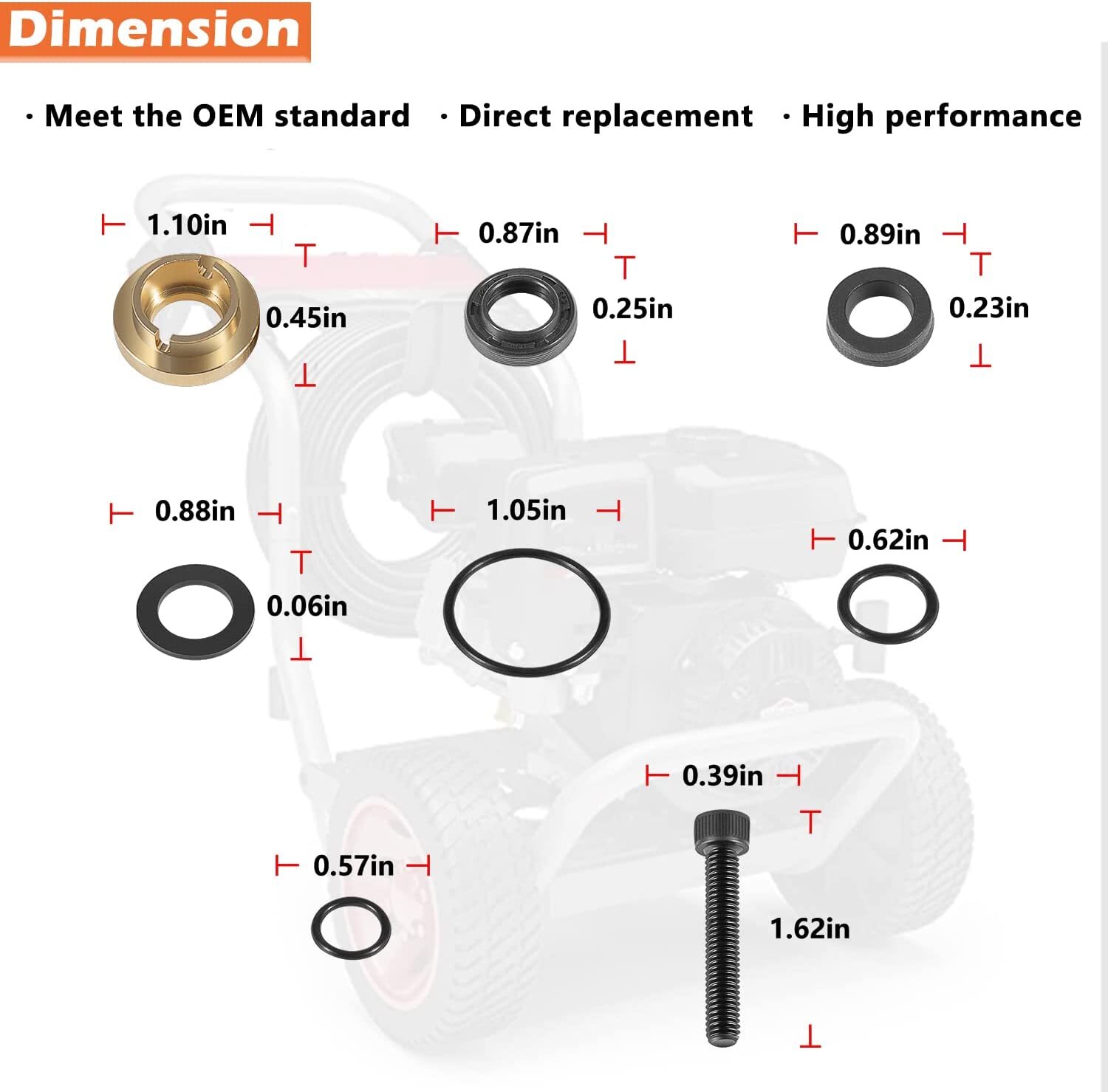 Upgraded Pressure Washer Seal Kit Used on Some Medium Frame Pressure Washer Pump