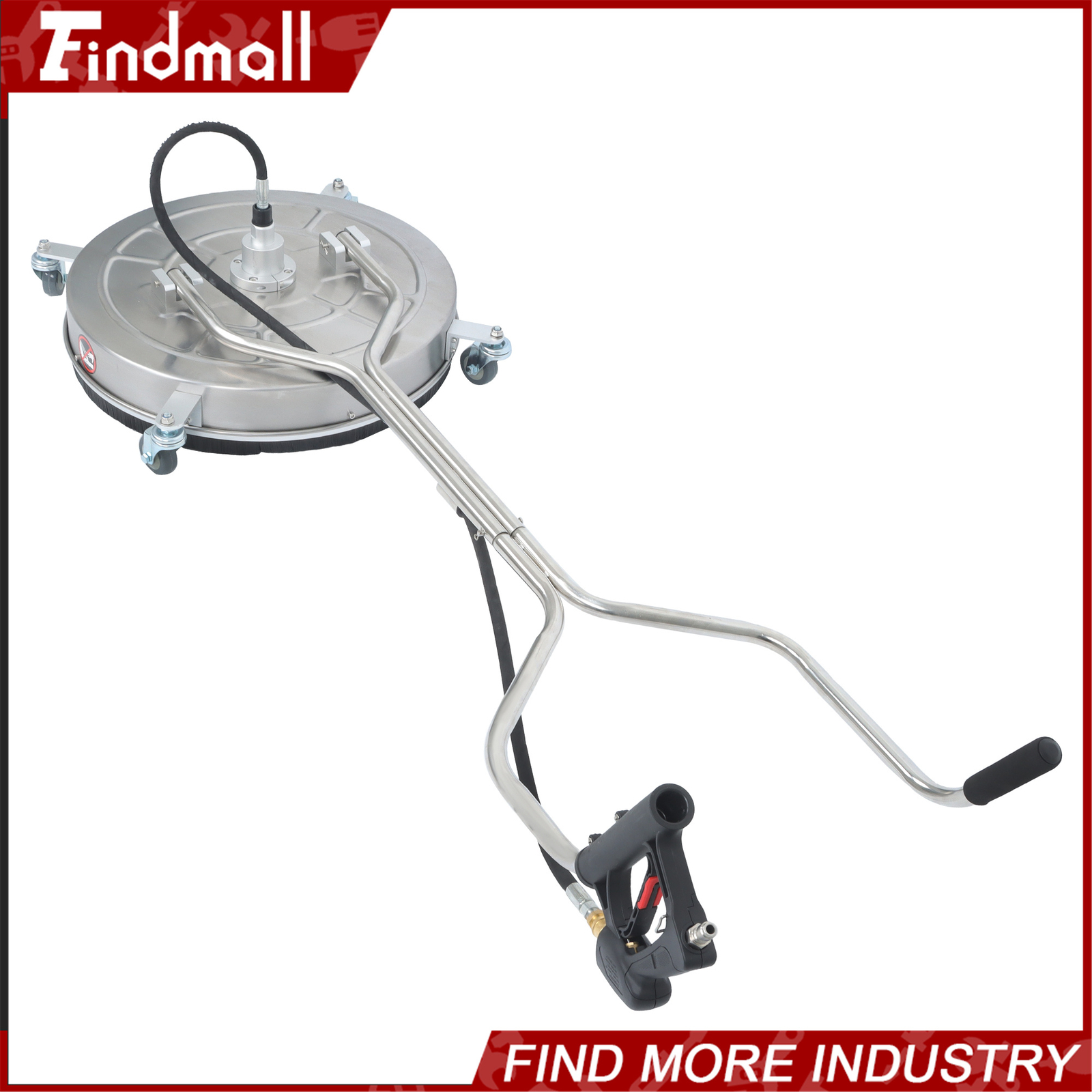 Findmall 24″ Pressure Washer Surface Cleaner w/ Handles & Wheels Quick Connect